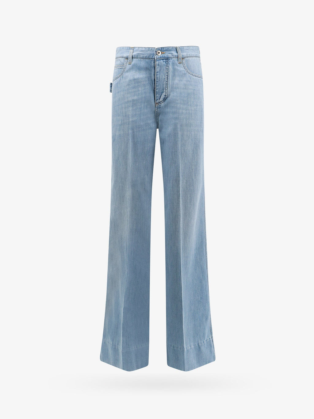 Bottega Veneta Τζιν από βαμβάκι με δερμάτινη ετικέτα πίσω