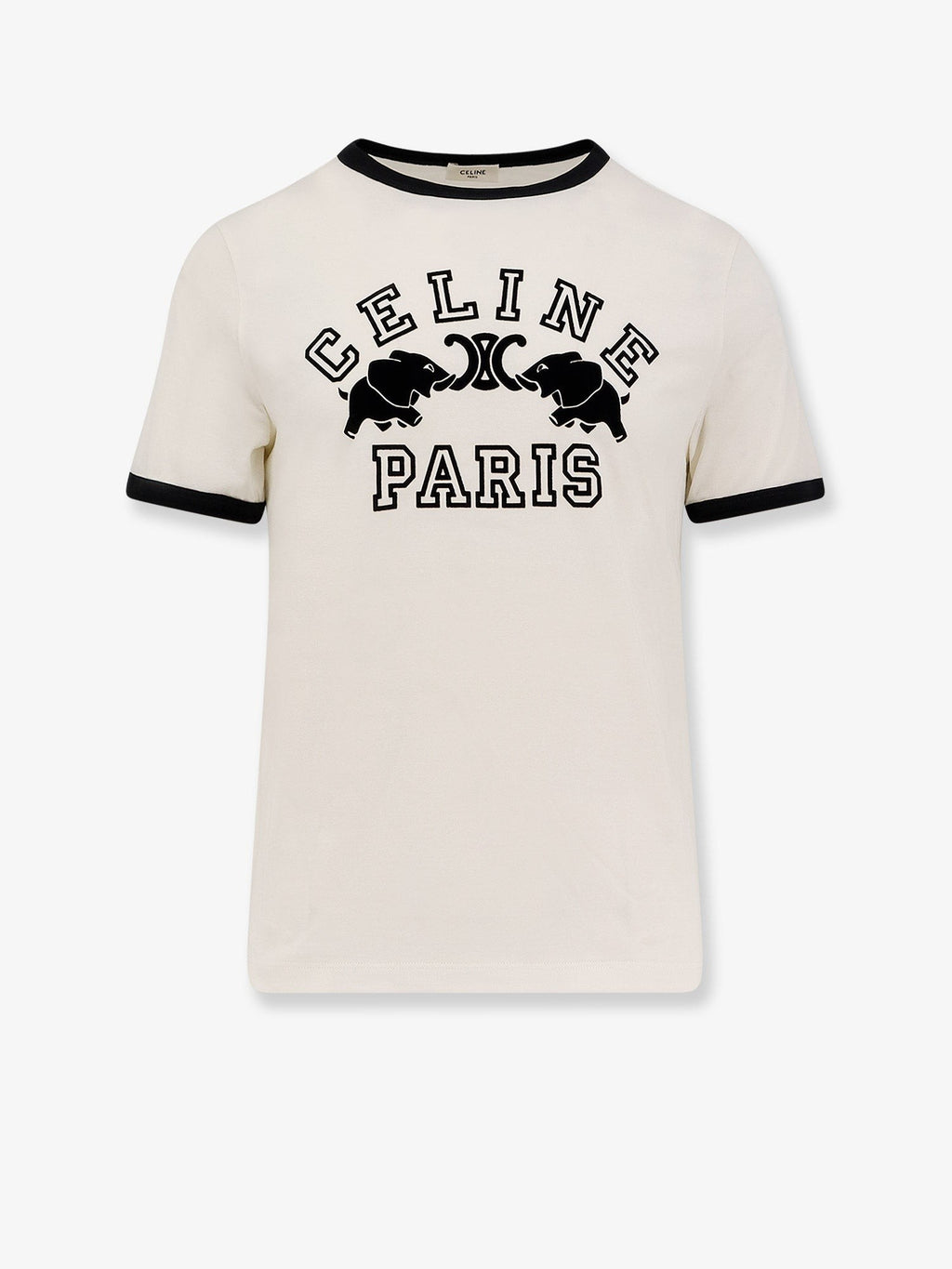 Celine Bavlněné žerzejové tričko s flokovaným logem