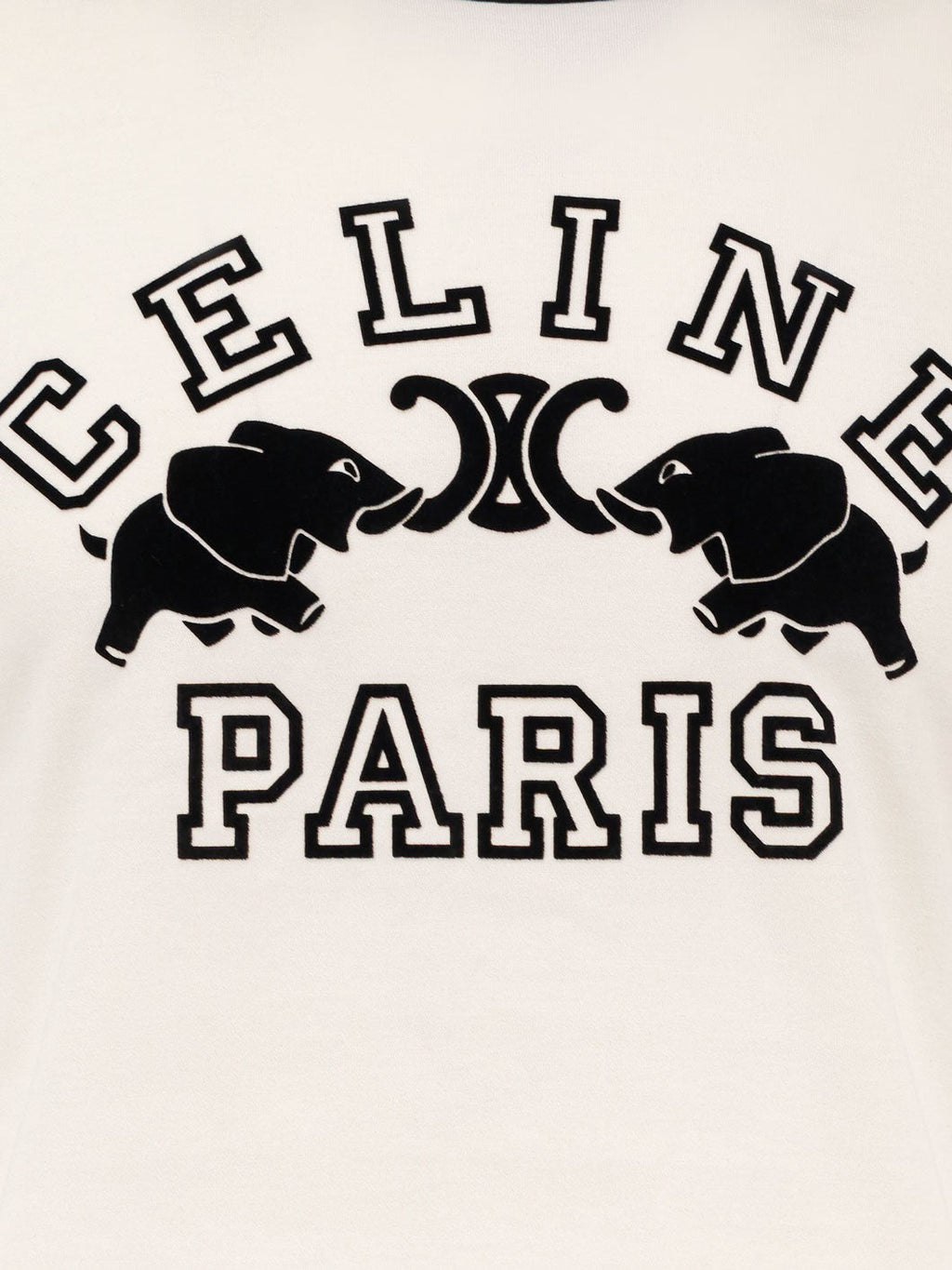 Celine Bavlněné žerzejové tričko s flokovaným logem