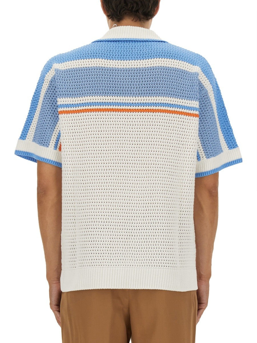 Casablanca BAVLNĚNÁ PLETENÁ TENISOVÁ KOŠILE