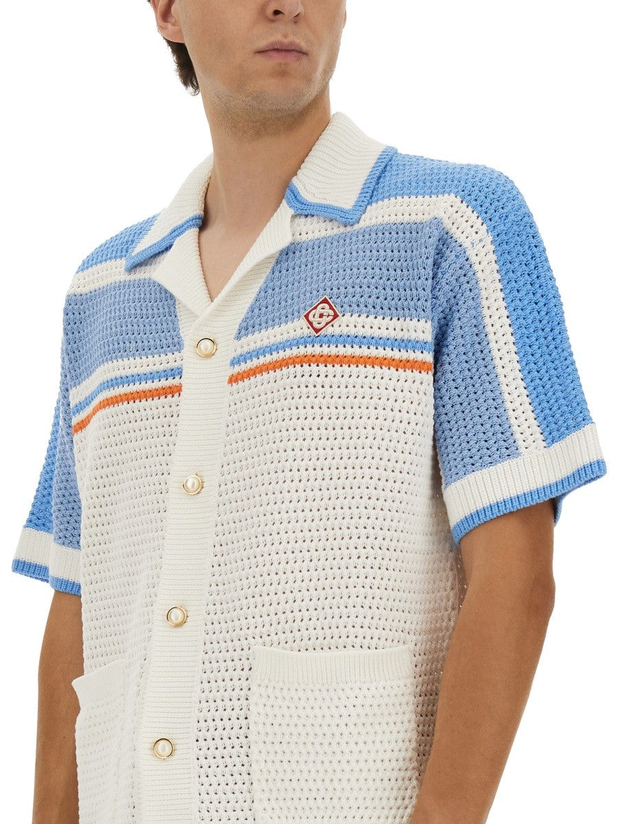 Casablanca BAVLNĚNÁ PLETENÁ TENISOVÁ KOŠILE