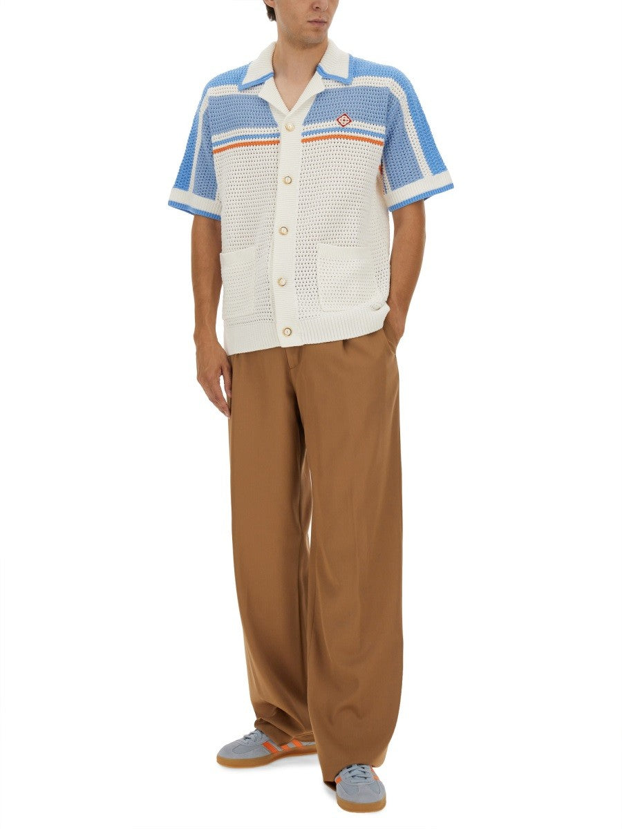 Casablanca BAVLNĚNÁ PLETENÁ TENISOVÁ KOŠILE