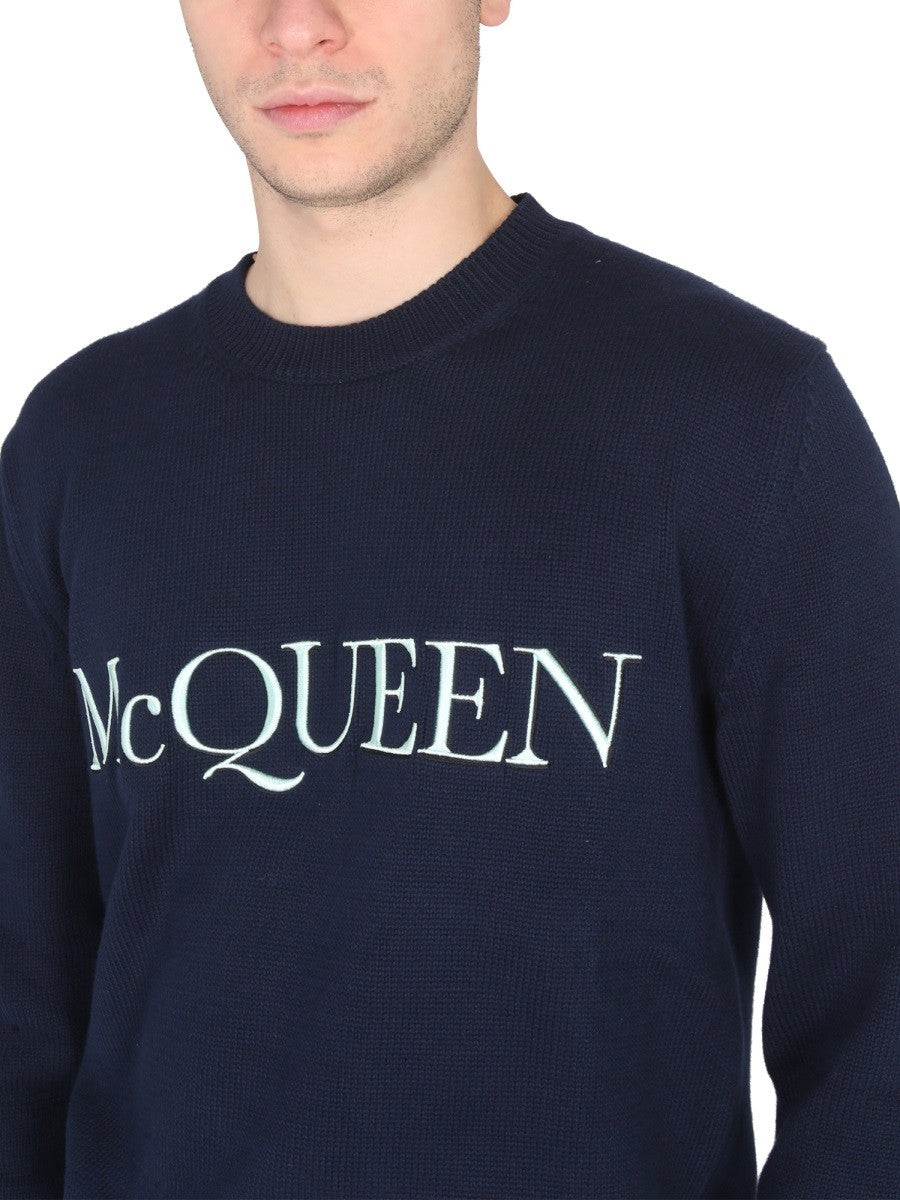 Alexander Mcqueen MAILLOT EN COTON BRODÉ LOGO