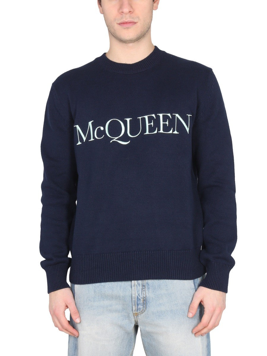 Alexander Mcqueen MAILLOT EN COTON BRODÉ LOGO