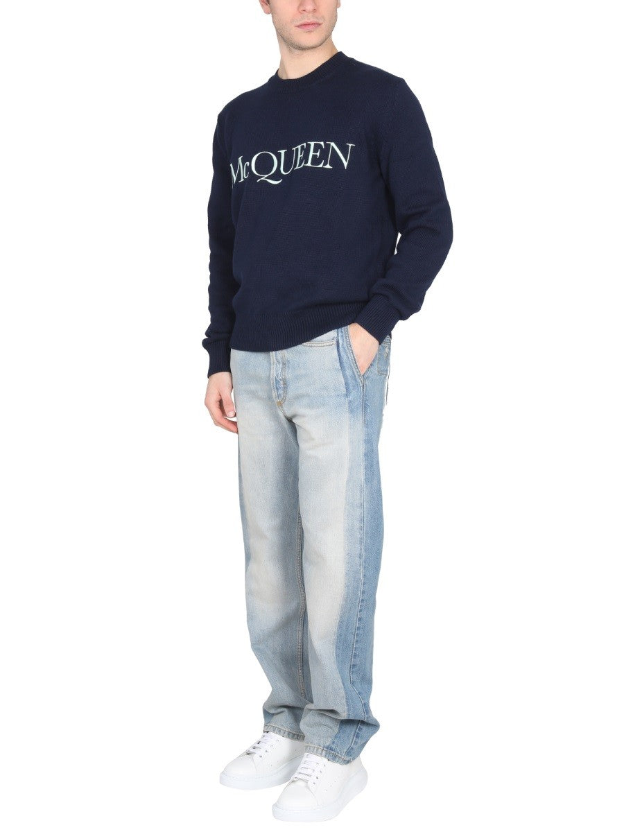 Alexander Mcqueen MAILLOT EN COTON BRODÉ LOGO