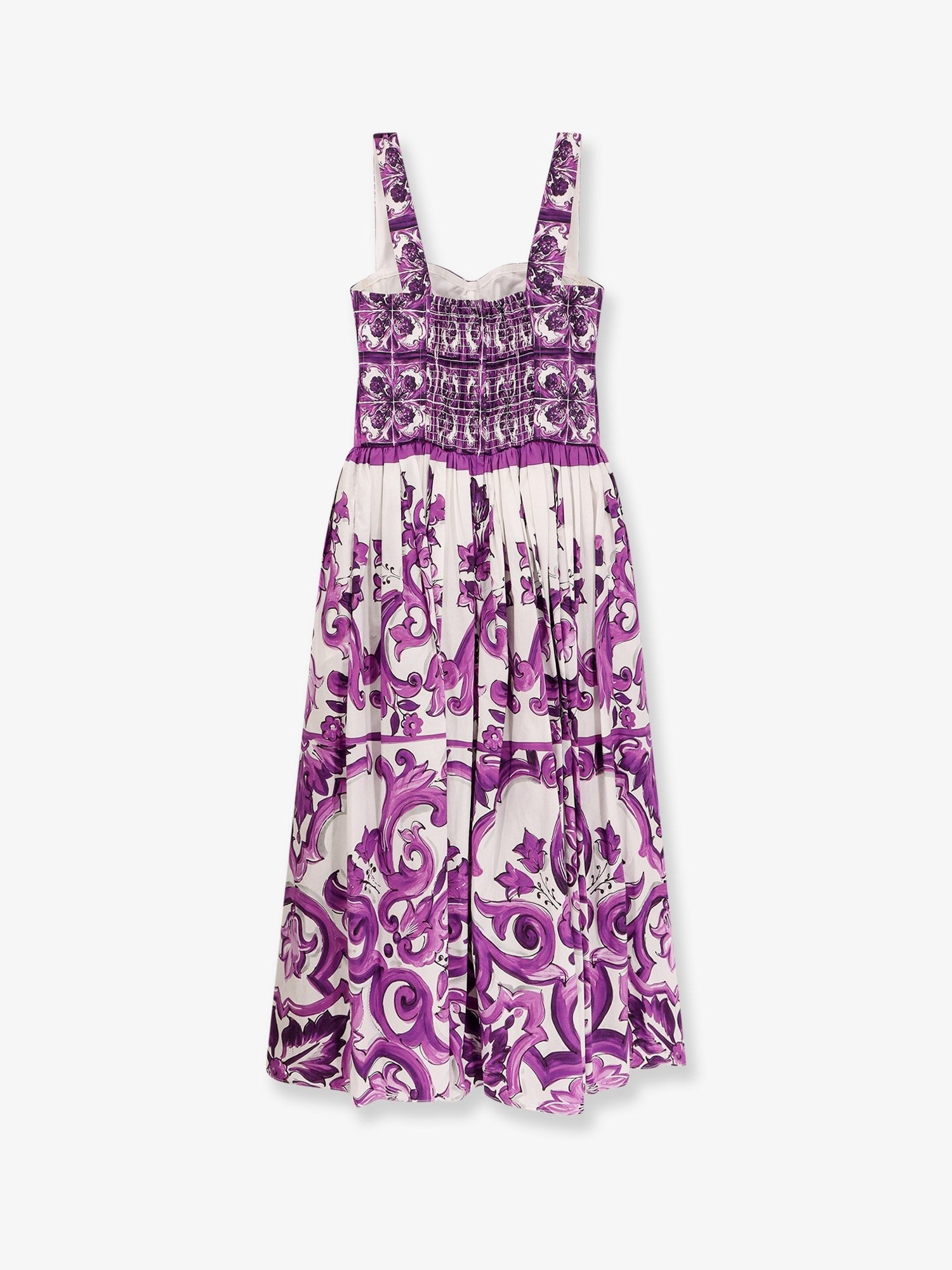 Dolce & Gabbana bavlněné midi šaty s potiskem Maiolica