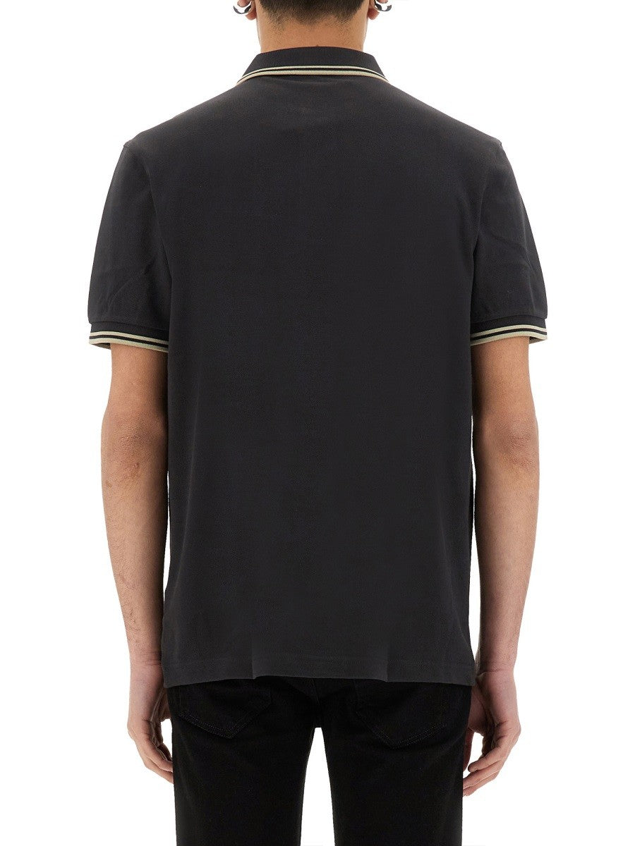 Fred Perry COTTON PIQUE POLO SHIRT WITH DOUBLE STRIPE