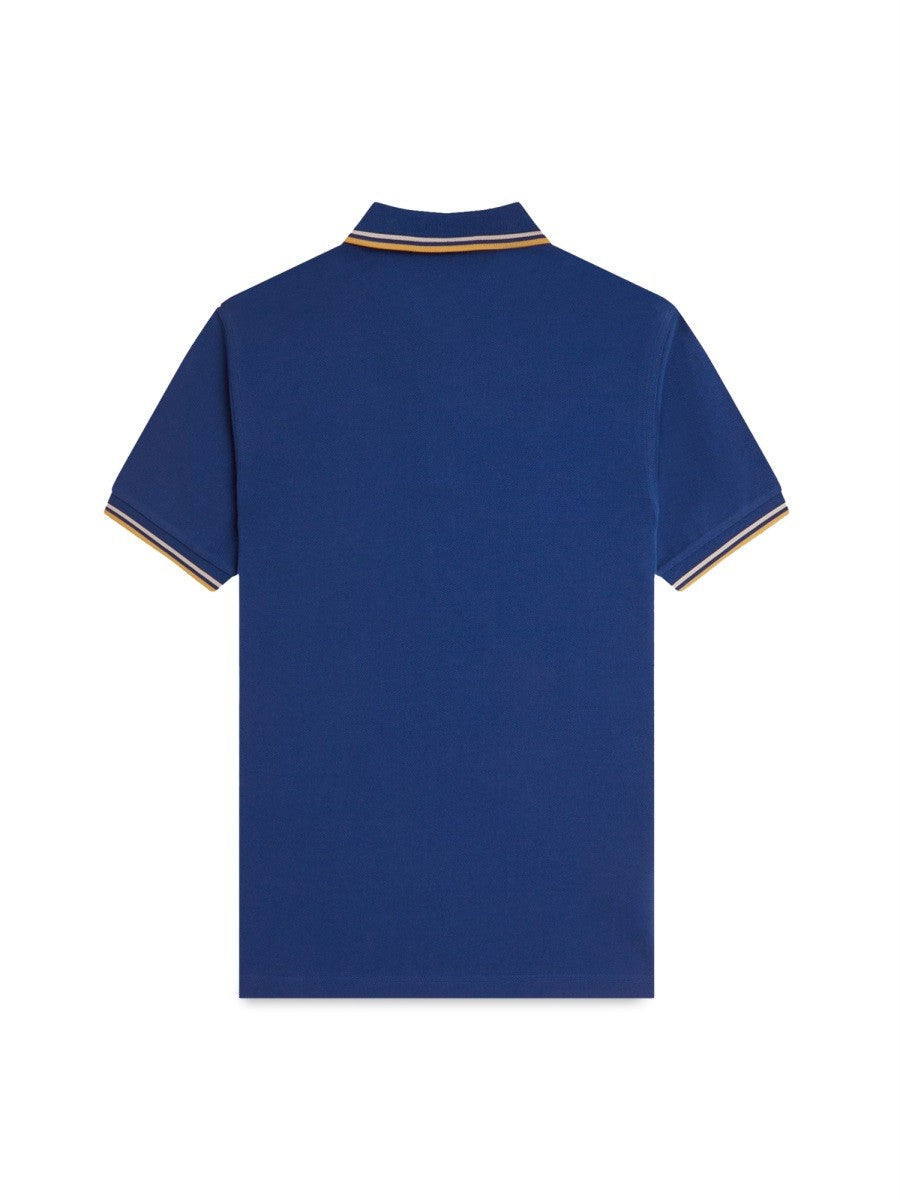 Fred Perry COTTON PIQUE POLO SHIRT WITH DOUBLE STRIPE