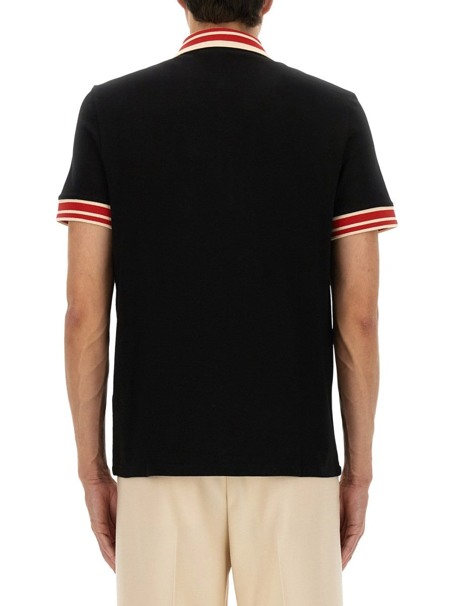 Valentino BAUMWOLL-PIQUÉ-POLOSHIRT MIT „VLOGO“-AUFNÄHER