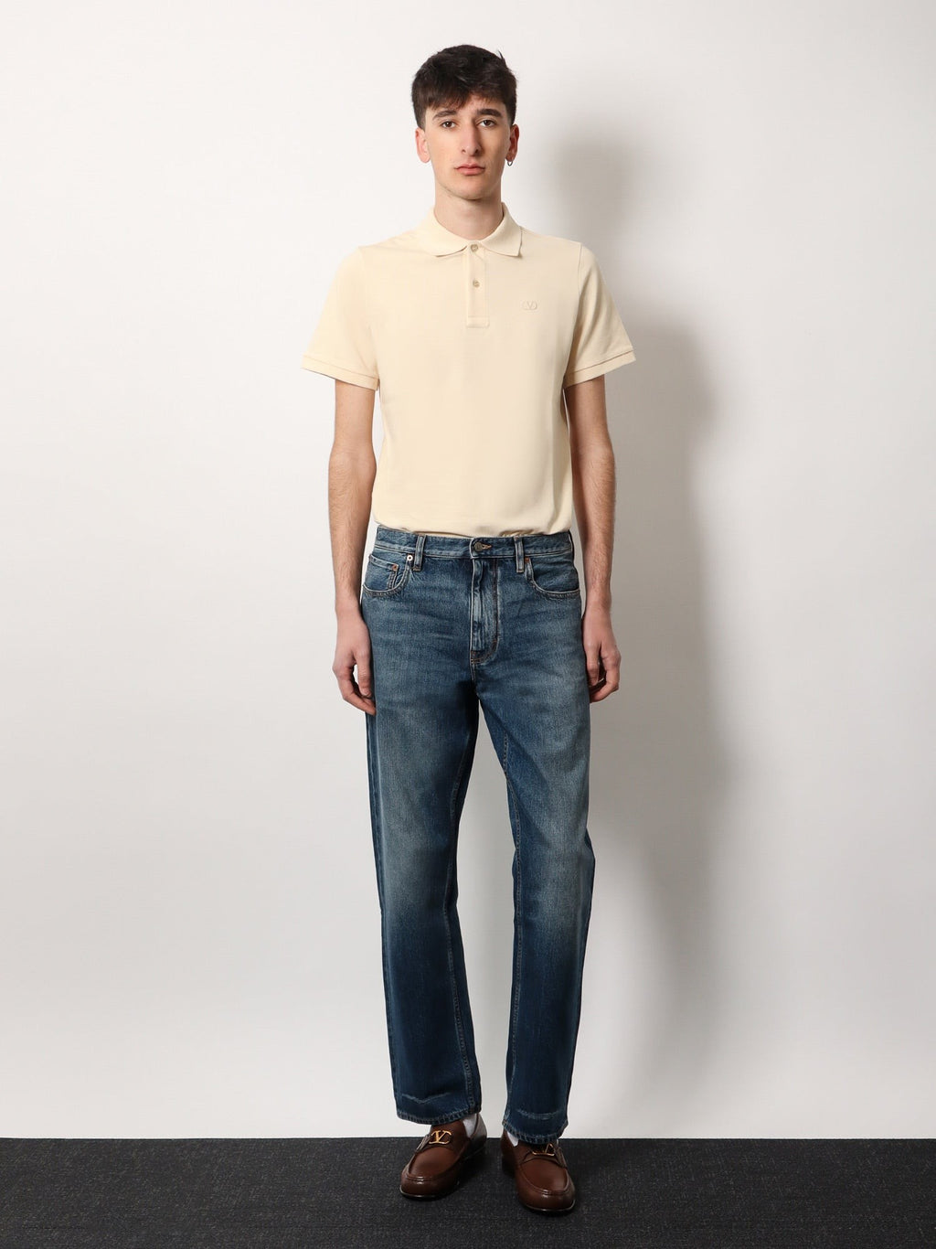 Valentino Cotton piquet polo shirt with vlogo embroidery