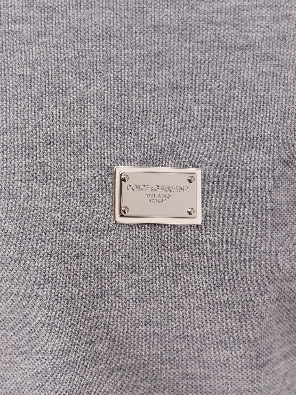Polo en coton Dolce & Gabbana avec plaque dolce&gabbana milano
