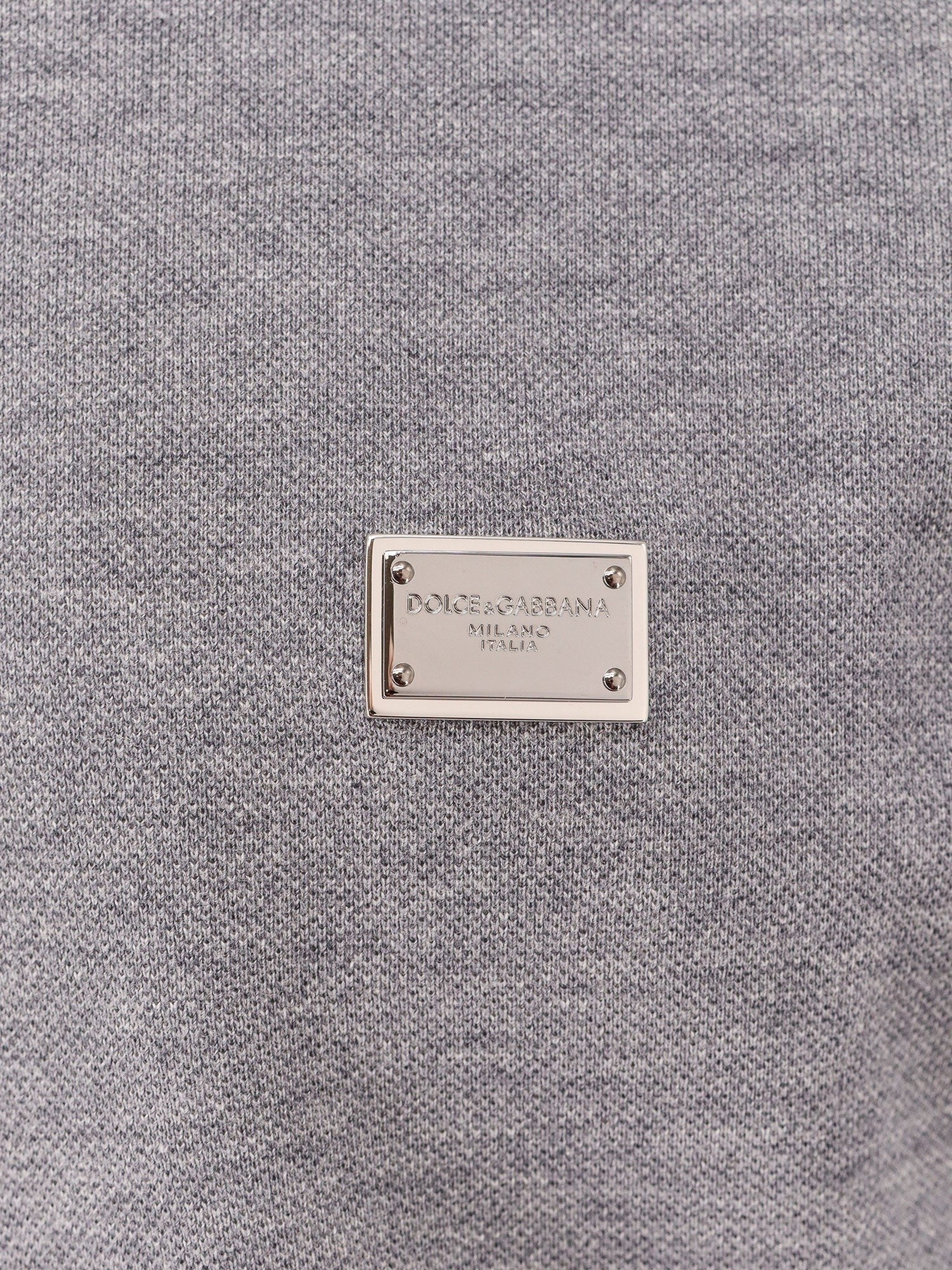 Polo en coton Dolce & Gabbana avec plaque dolce&gabbana milano