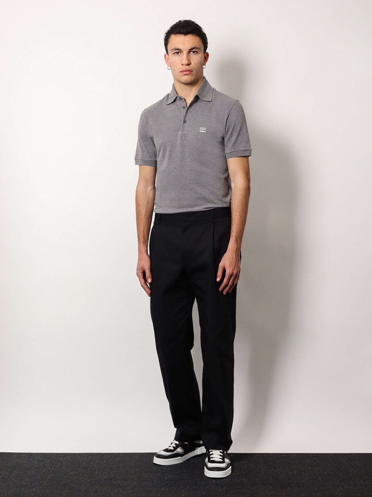 Polo en coton Dolce & Gabbana avec plaque dolce&gabbana milano