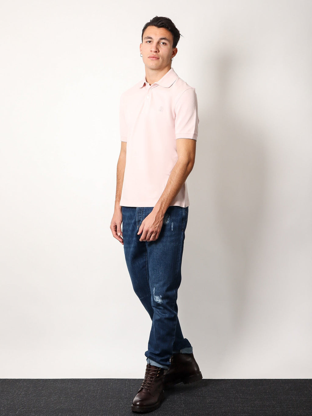 Brunello Cucinelli Polo de algodão com bordado icónico