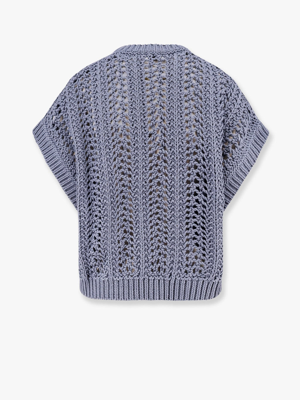 Brunello Cucinelli Camisola de algodão em malha canelada