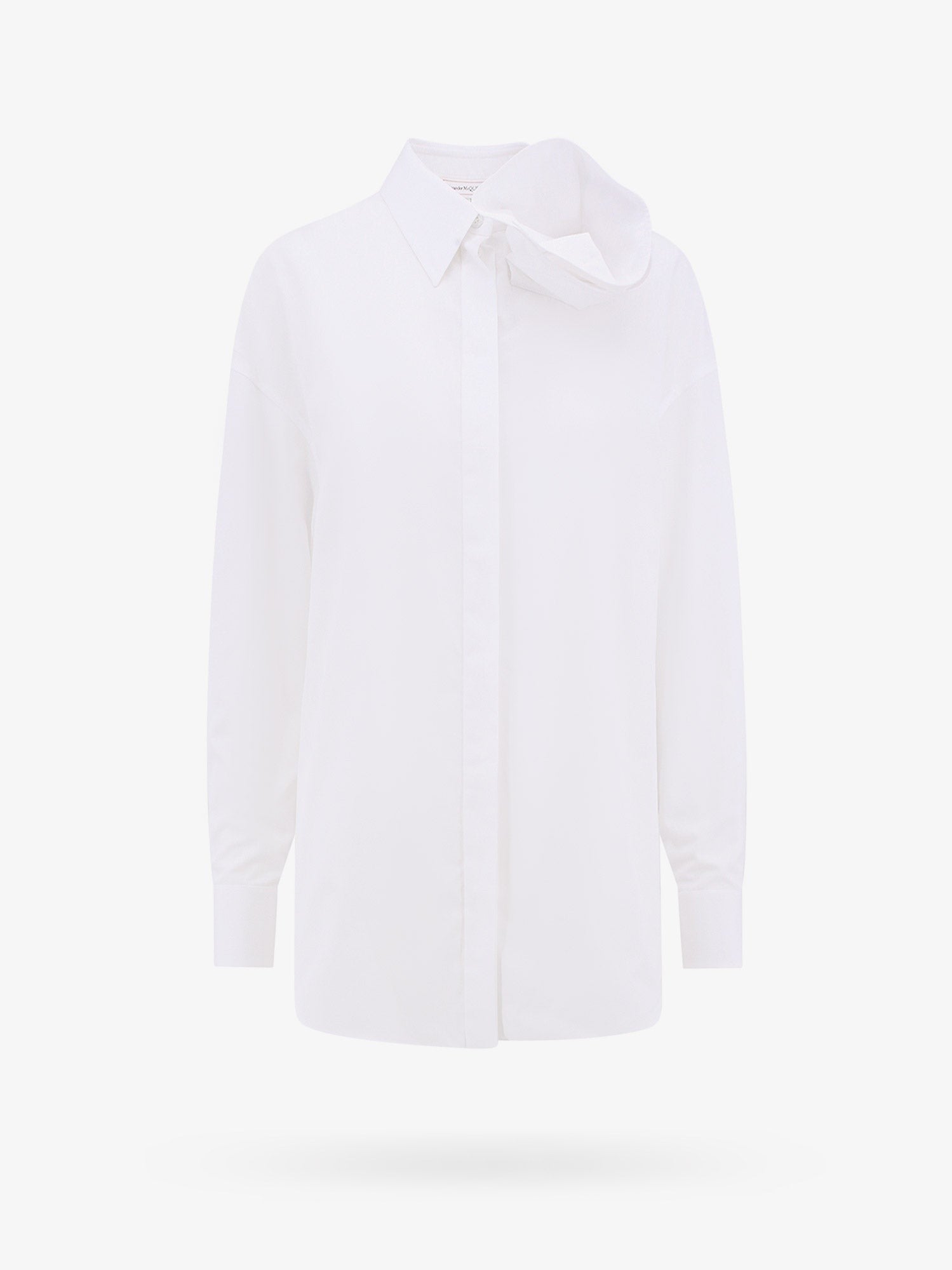 Alexander Mcqueen Chemise en coton avec ruches frontales