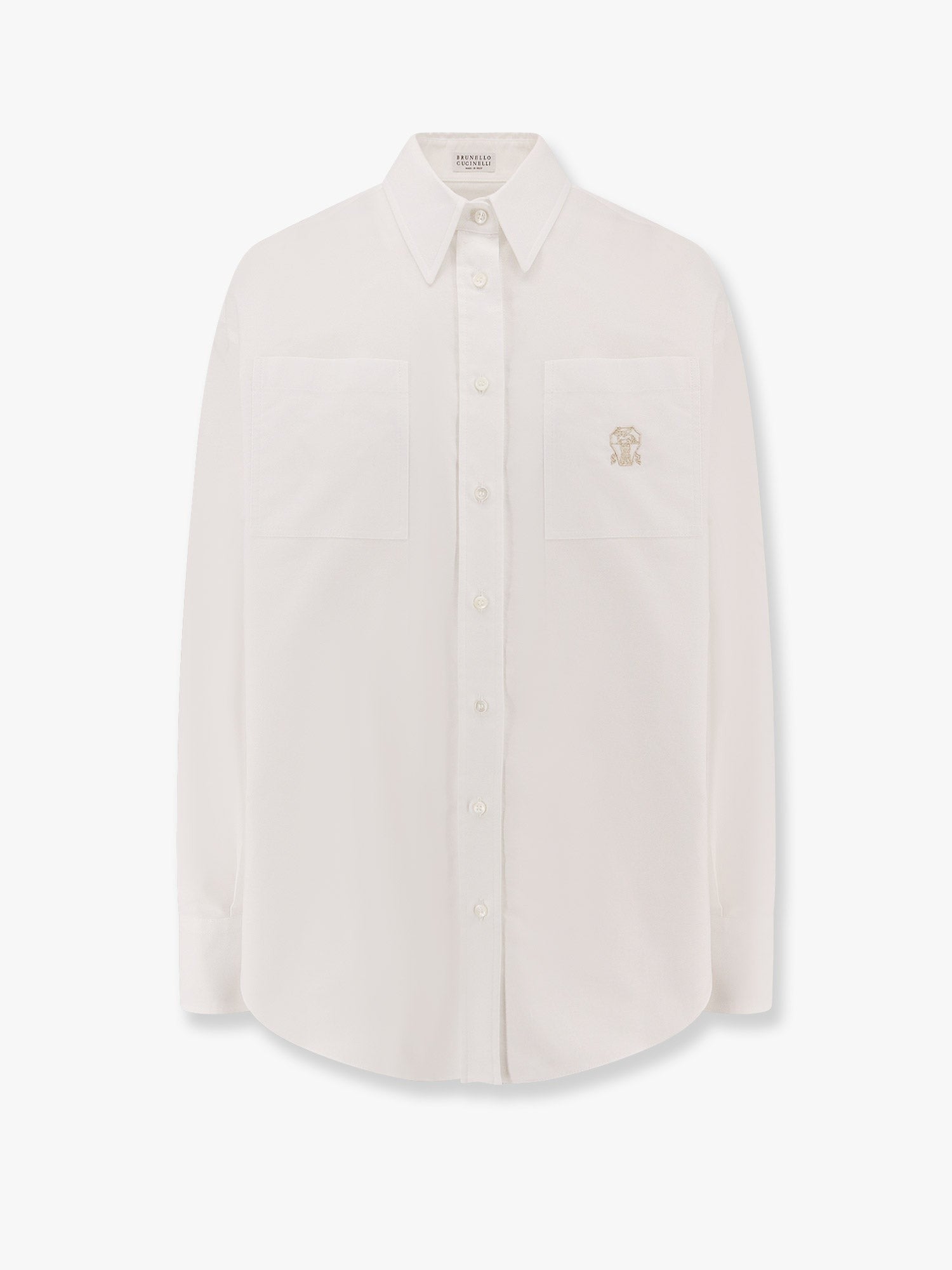 Brunello Cucinelli Cotton shirt with logo embroidery