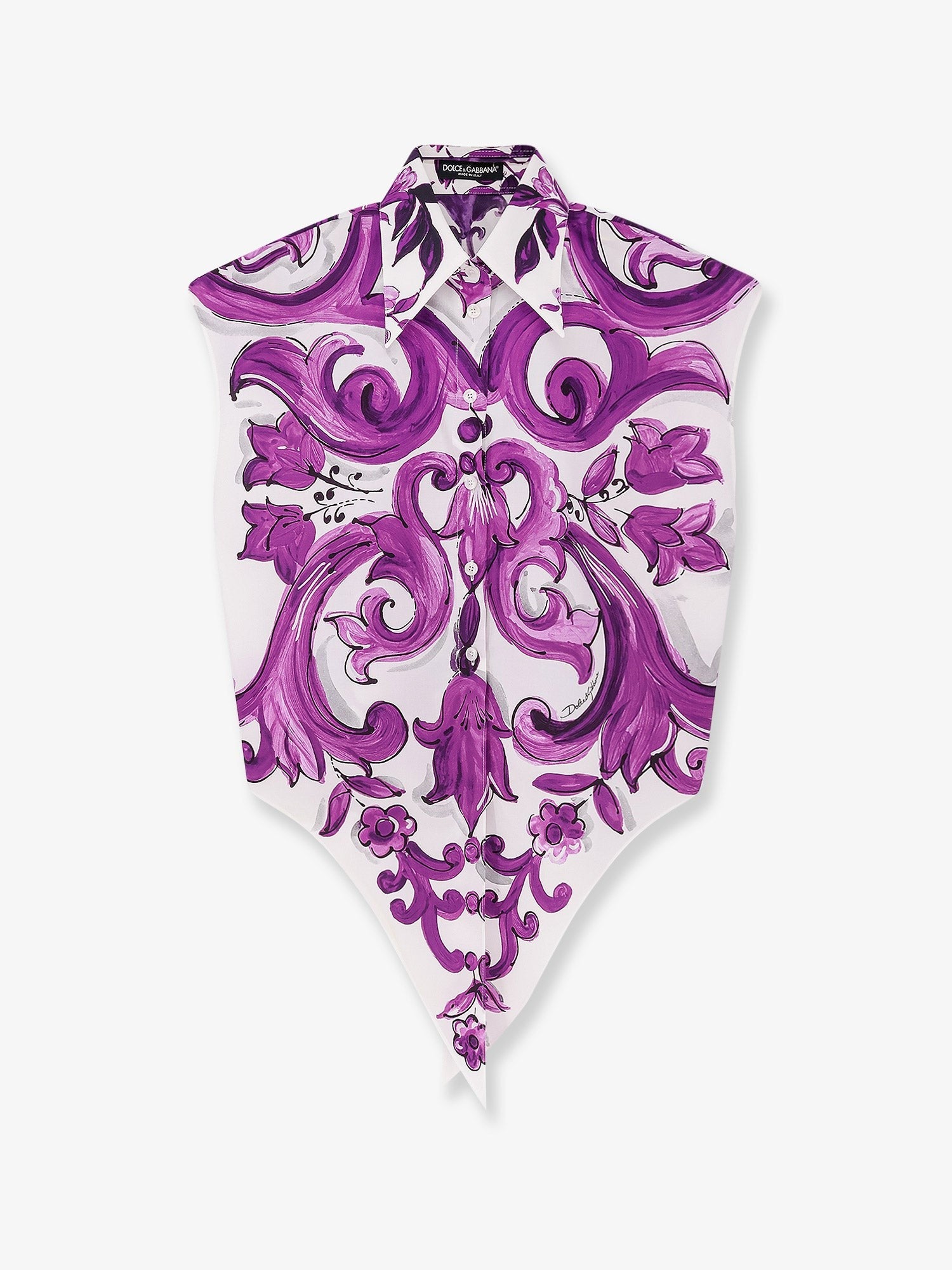 Dolce & Gabbana bomullsskjorta med Maiolica-tryck