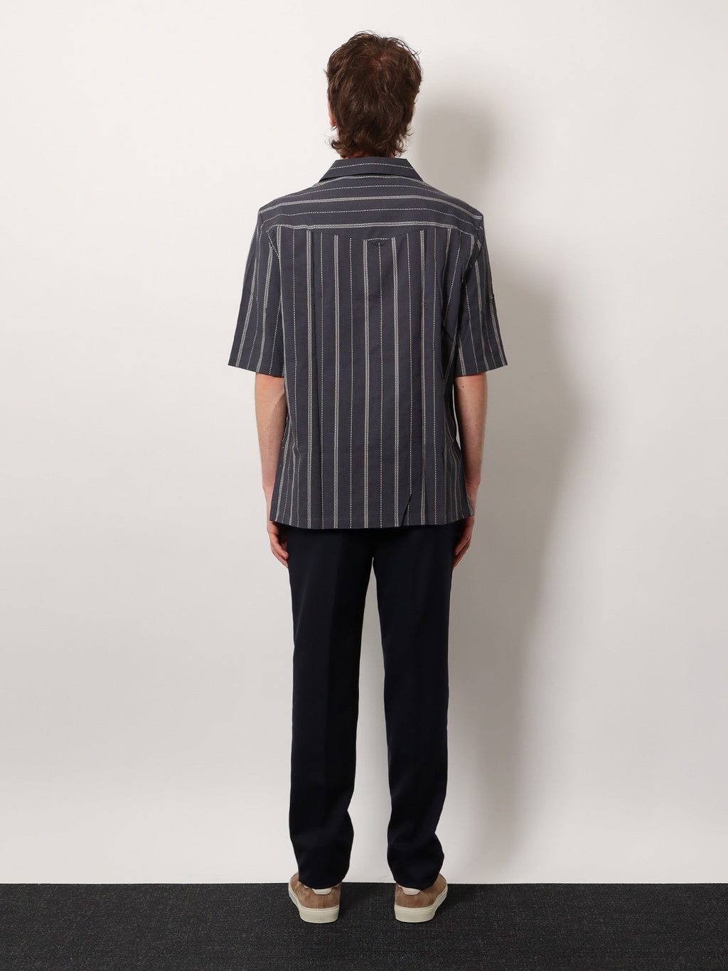 Brunello Cucinelli Camisa de algodão com motivo às riscas