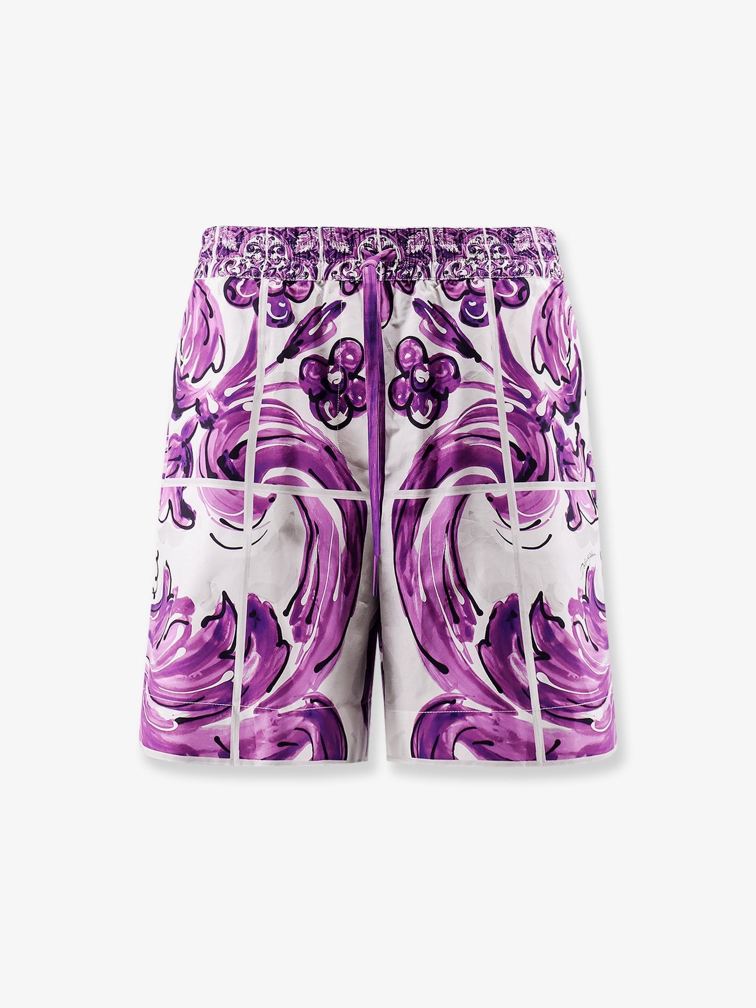 Dolce & Gabbana Short en coton à imprimé Maiolica