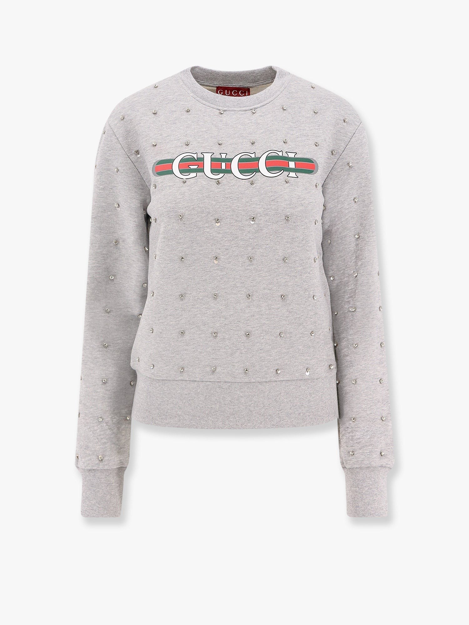 Gucci Cotton sweatshirt with all-over rhinestones