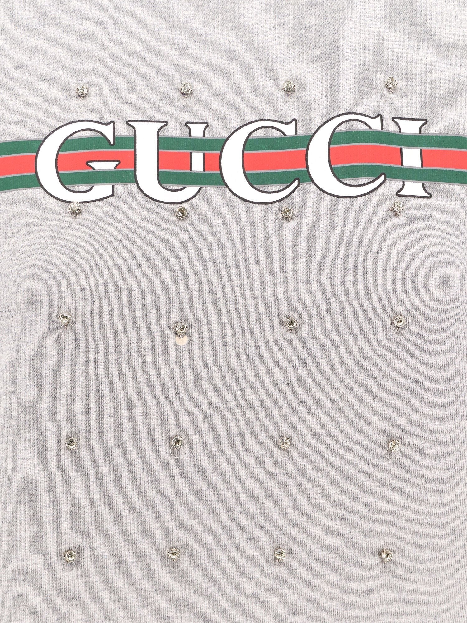 Gucci Cotton sweatshirt with all-over rhinestones