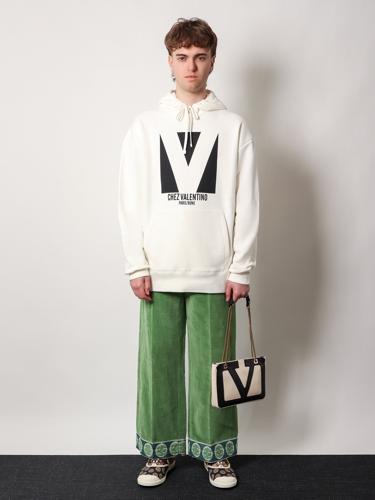 Valentino Baumwoll-Sweatshirt mit „chez Valentino“-Print
