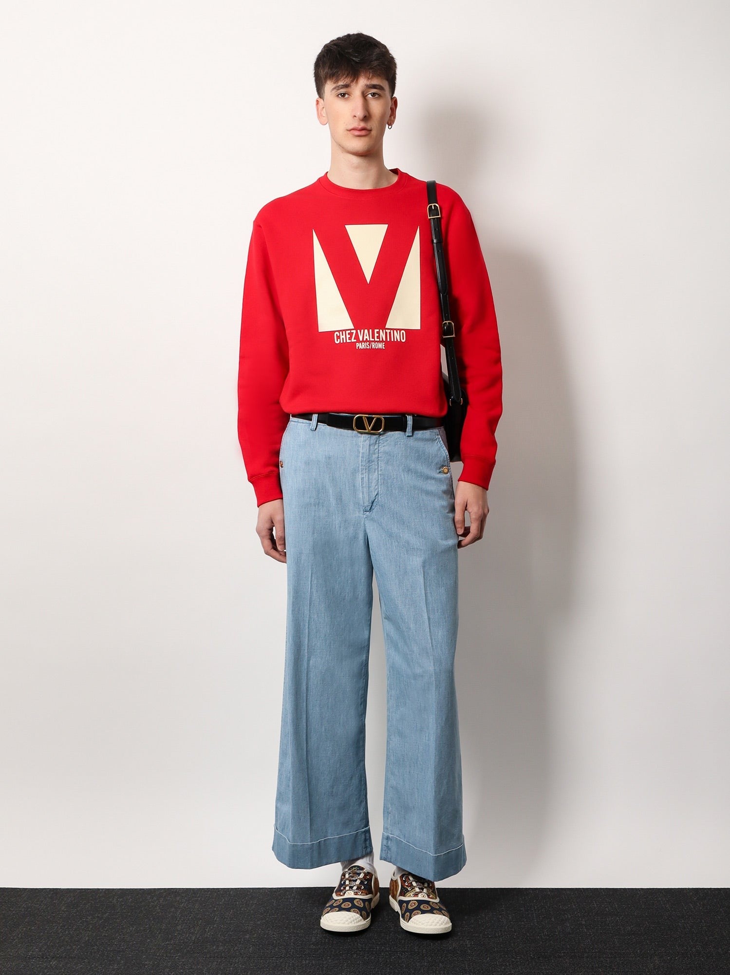 Valentino Baumwoll-Sweatshirt mit frontalem „chez Valentino“-Print