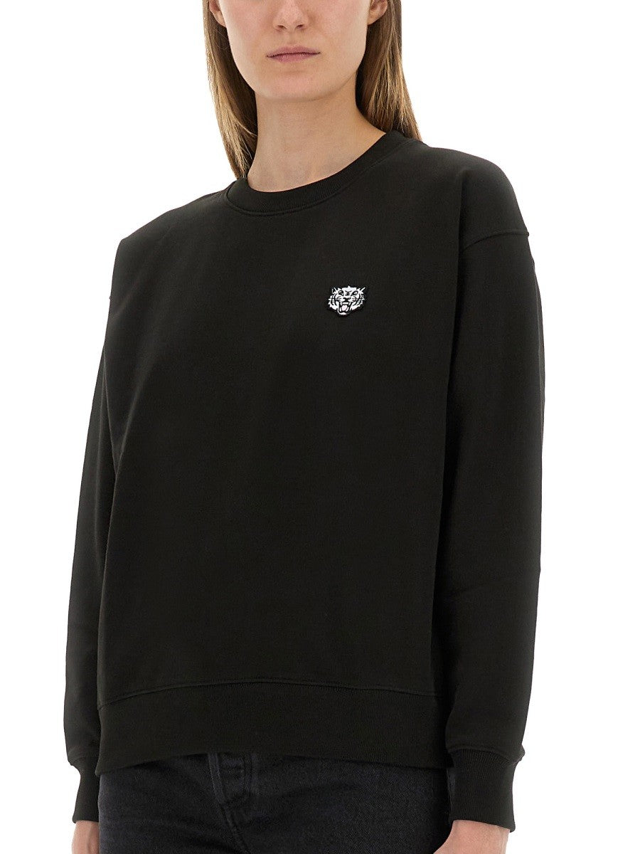 Kenzo COTTON SWEATSHIRT WITH "HAPPY TIGER" PATCH