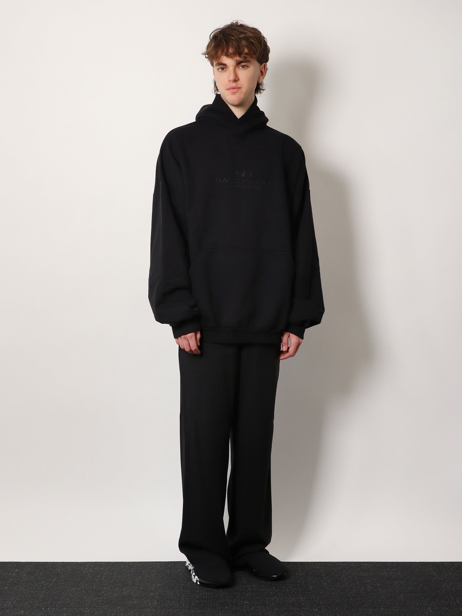 Balenciaga Medvilninis džemperis su siuvinėtu logotipu