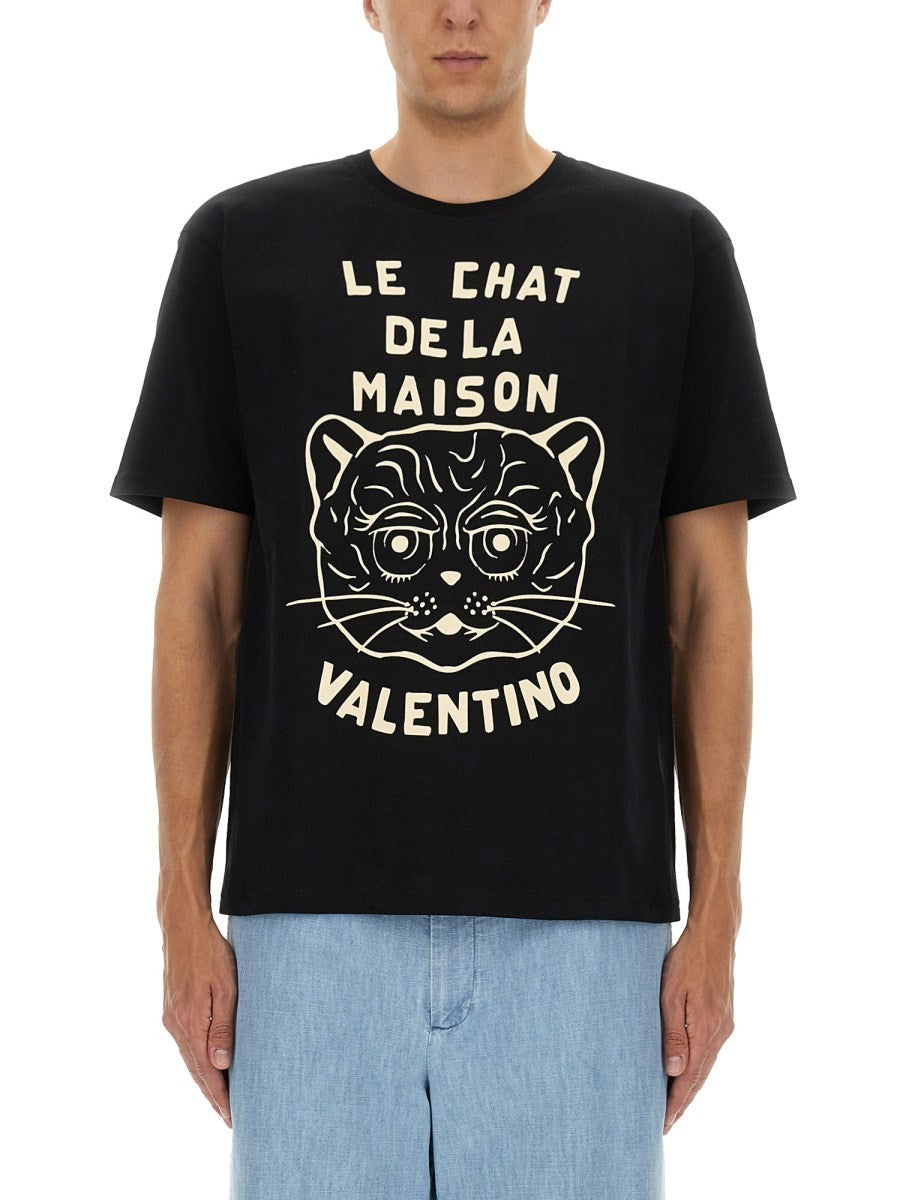 Valentino T-SHIRT WITH "CHAT DE LA MAISON" PRINT