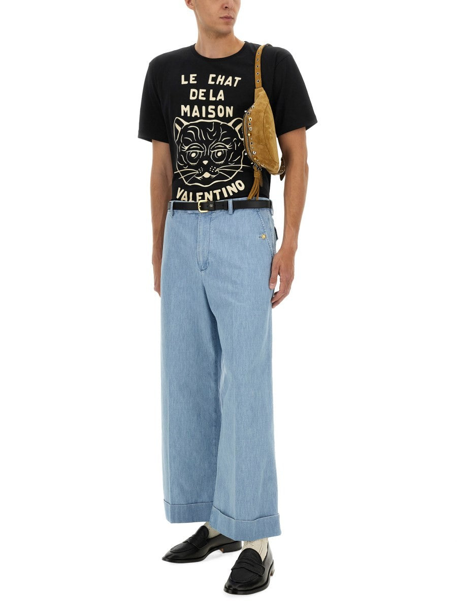Valentino T-SHIRT WITH "CHAT DE LA MAISON" PRINT