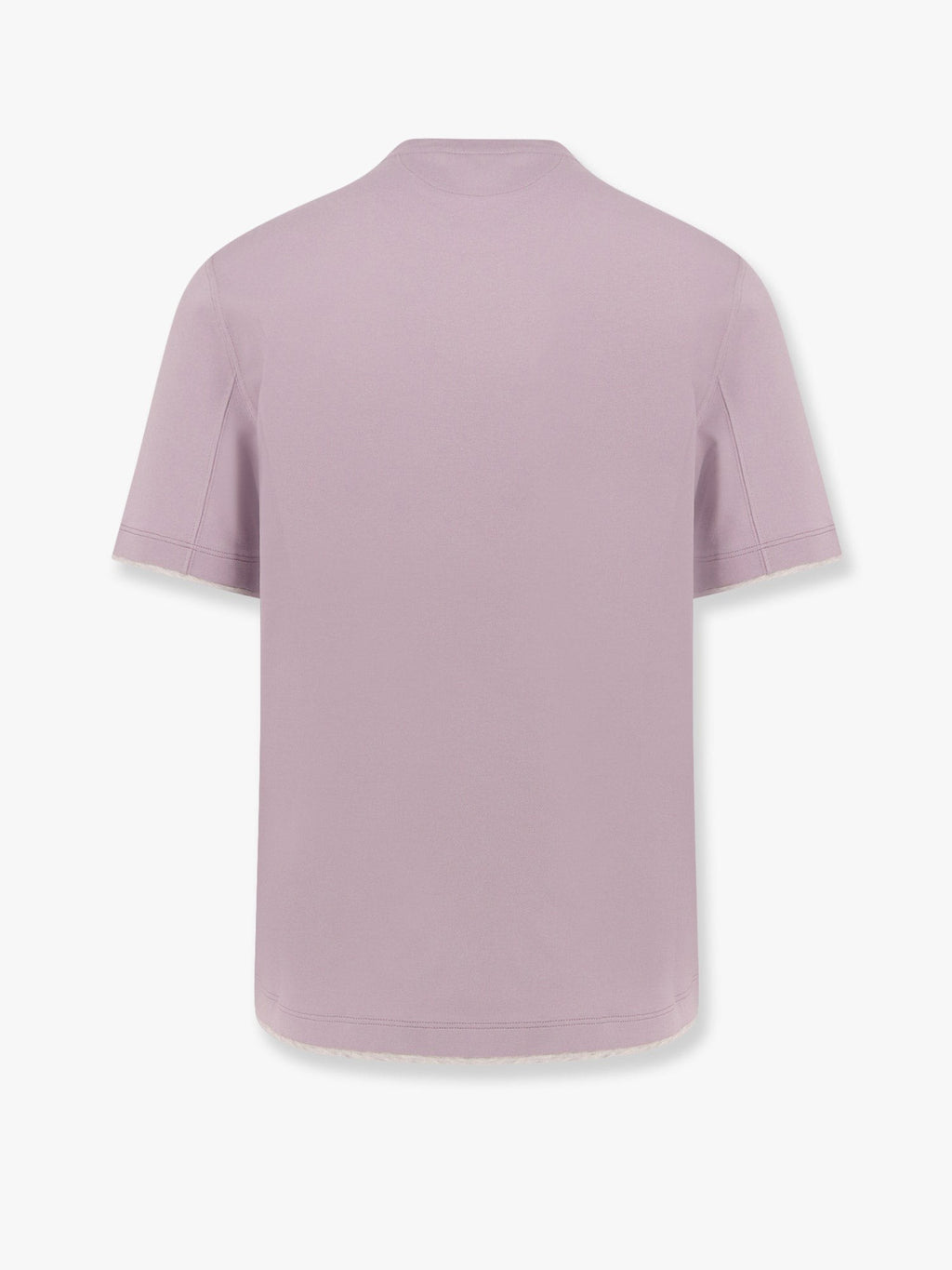 Brunello Cucinelli T-shirt de algodão com perfis contrastantes