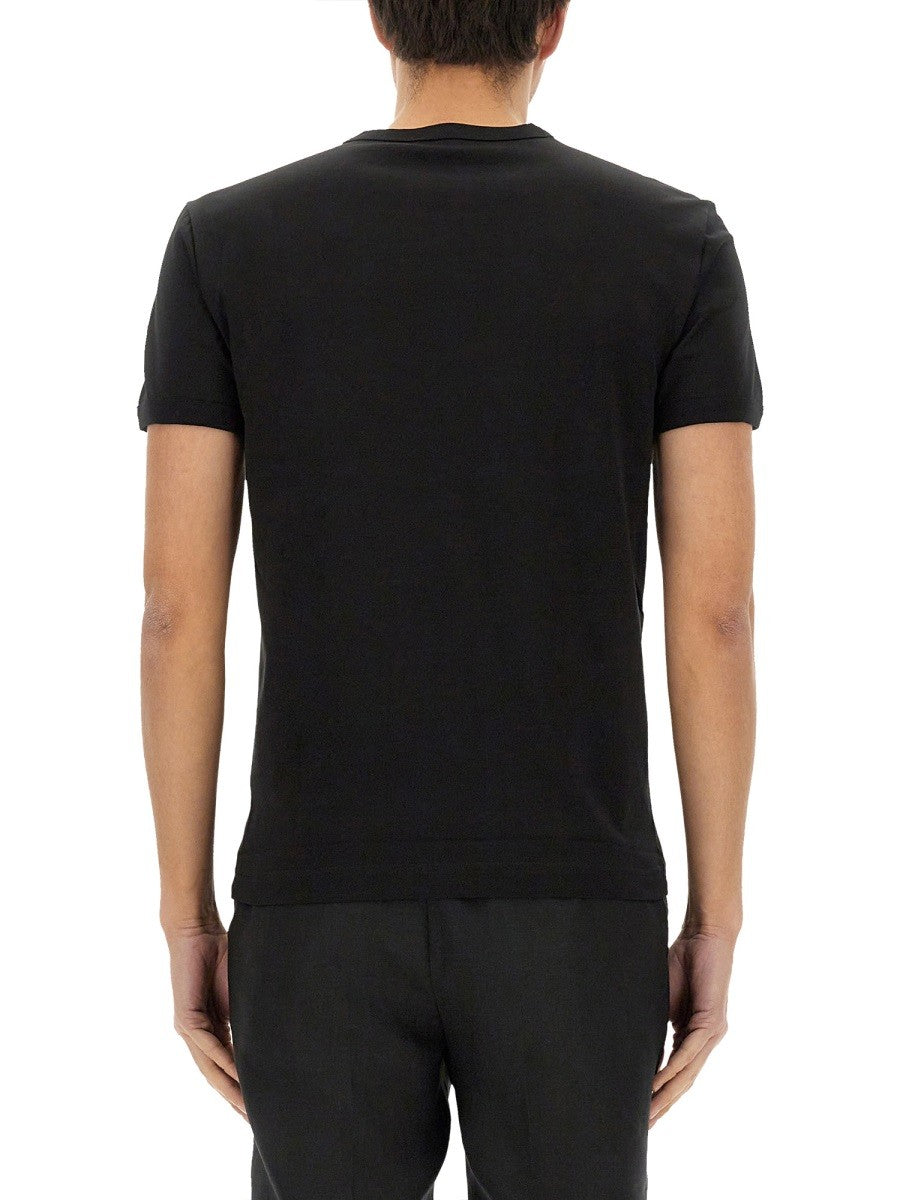 Dolce & Gabbana BAUMWOLL-T-SHIRT MIT HERALDISCHEM PATCH