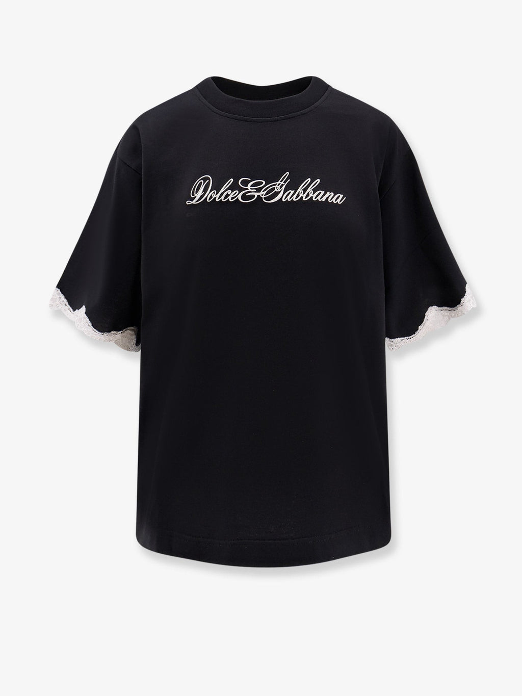 Dolce & Gabbana Pamut póló csipkés részletekkel