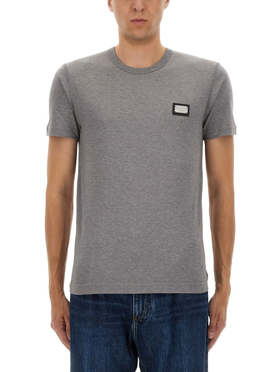 Dolce & Gabbana ロゴプラーク付きコットンTシャツ