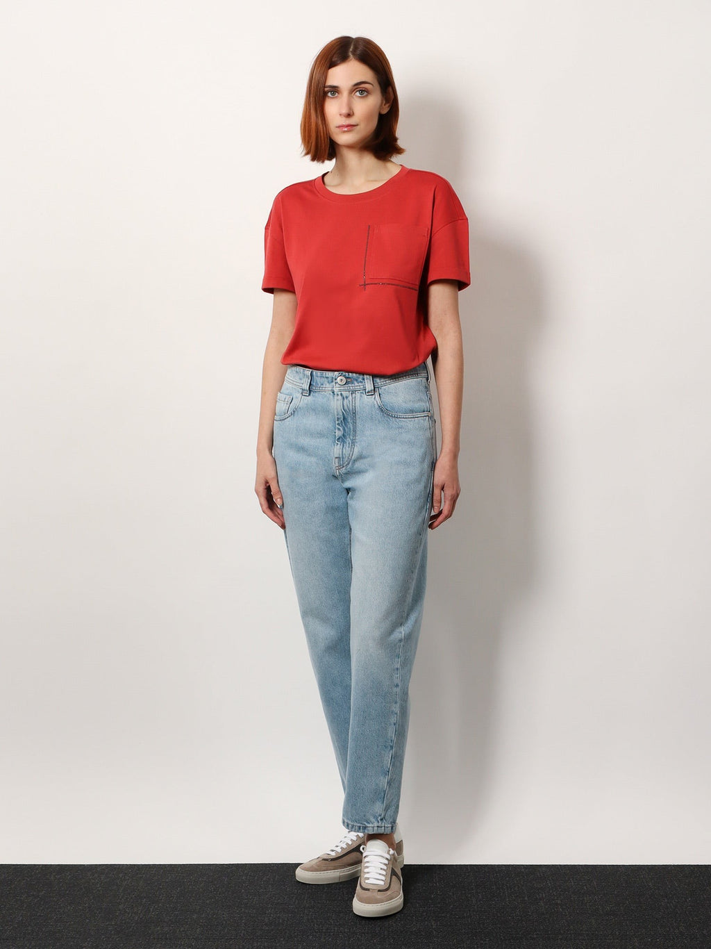 Brunello Cucinelli Bomulds-T-shirt med Monili-detalje