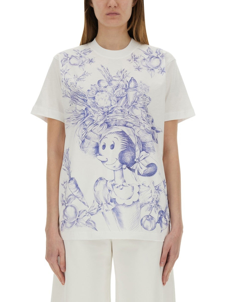 Moschino ΒΑΜΒΑΚΕΡΟ T-SHIRT ΜΕ ΤΥΠΩΜΑ