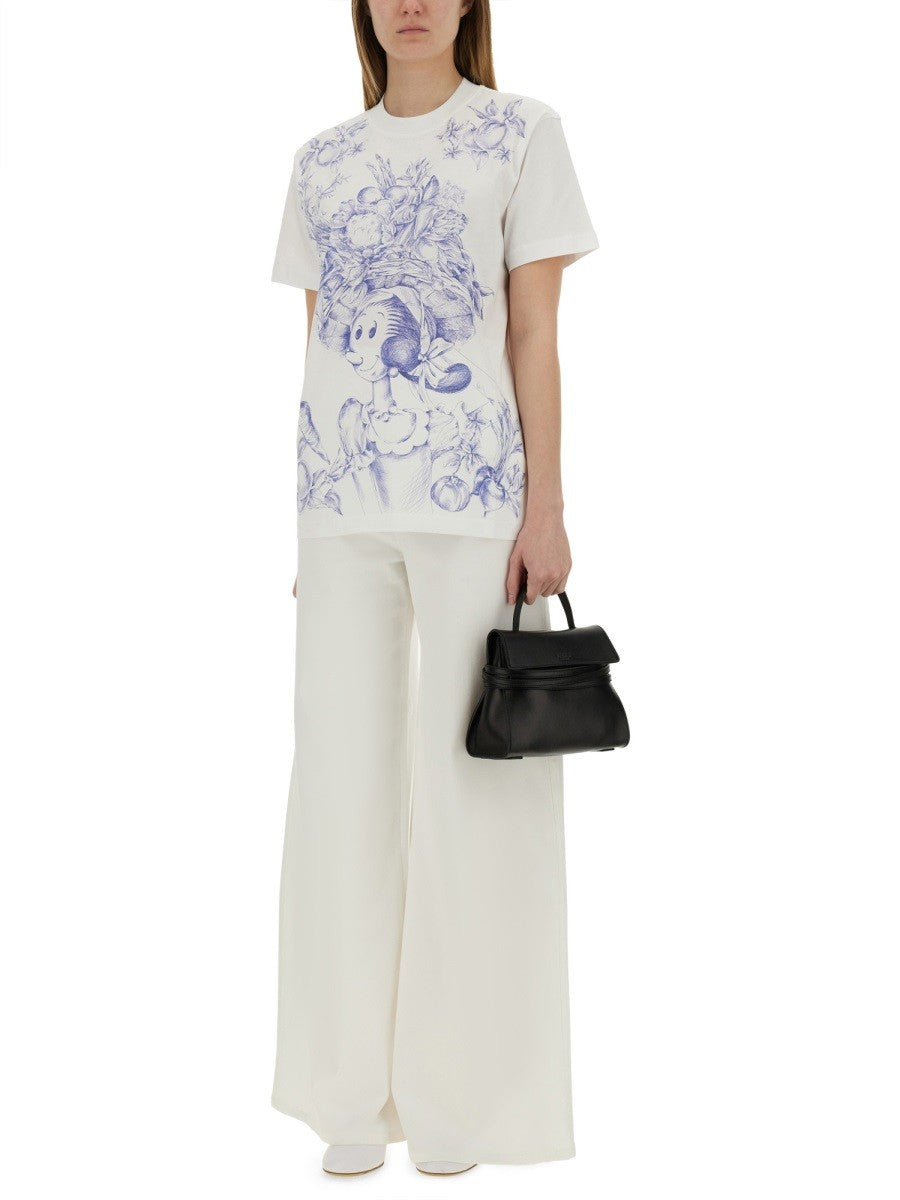 Moschino ΒΑΜΒΑΚΕΡΟ T-SHIRT ΜΕ ΤΥΠΩΜΑ