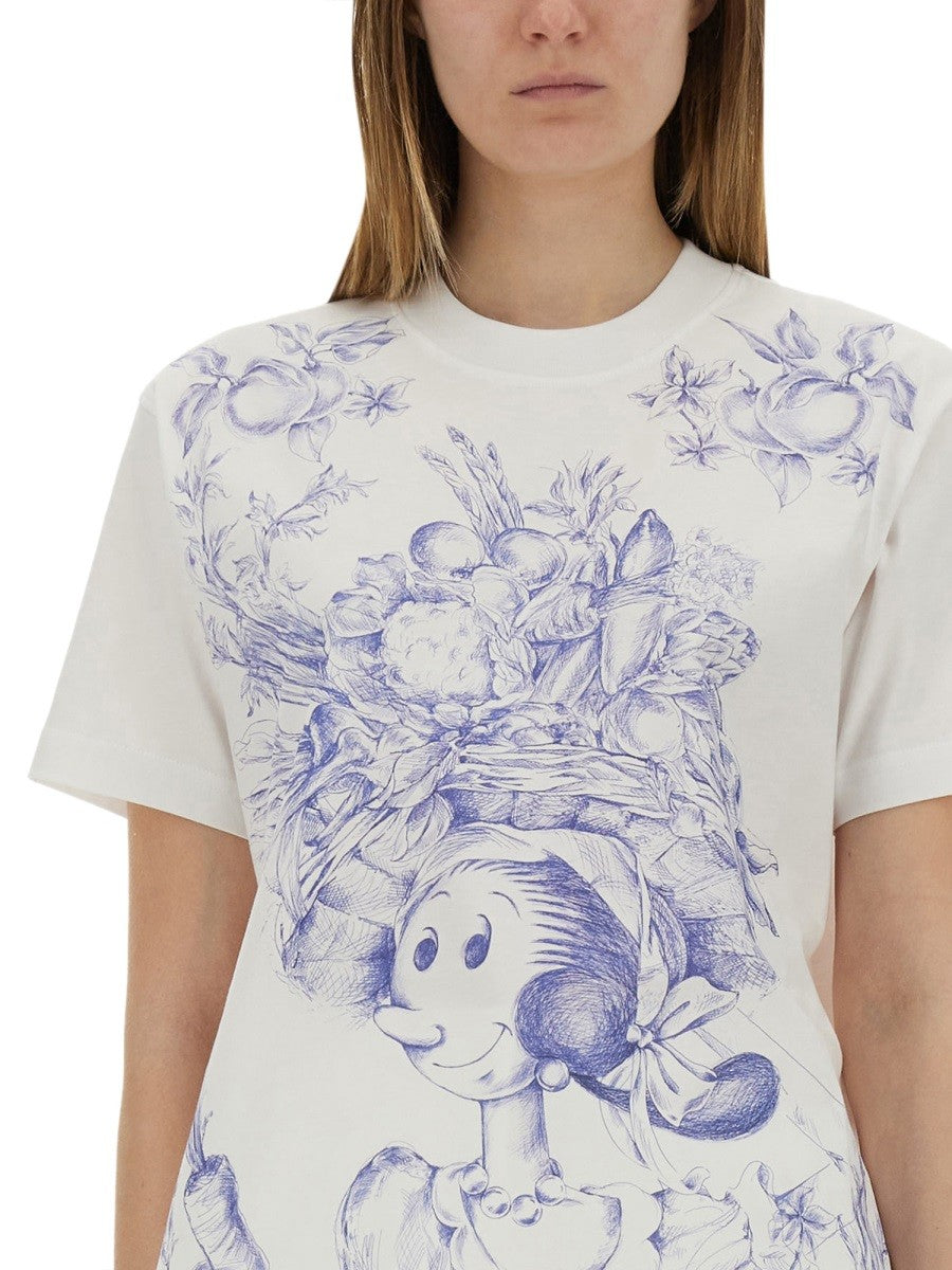 Moschino ΒΑΜΒΑΚΕΡΟ T-SHIRT ΜΕ ΤΥΠΩΜΑ