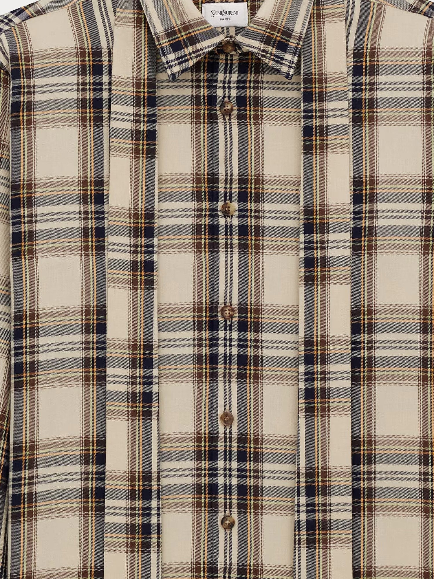 Saint Laurent Cotton tartan lavallière shirt