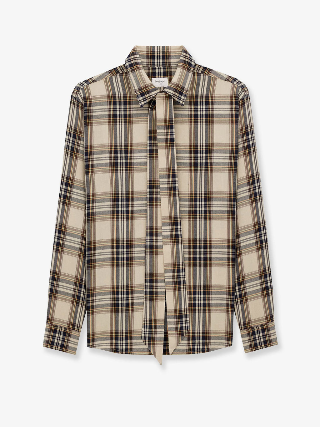 Saint Laurent Cotton tartan lavallière shirt