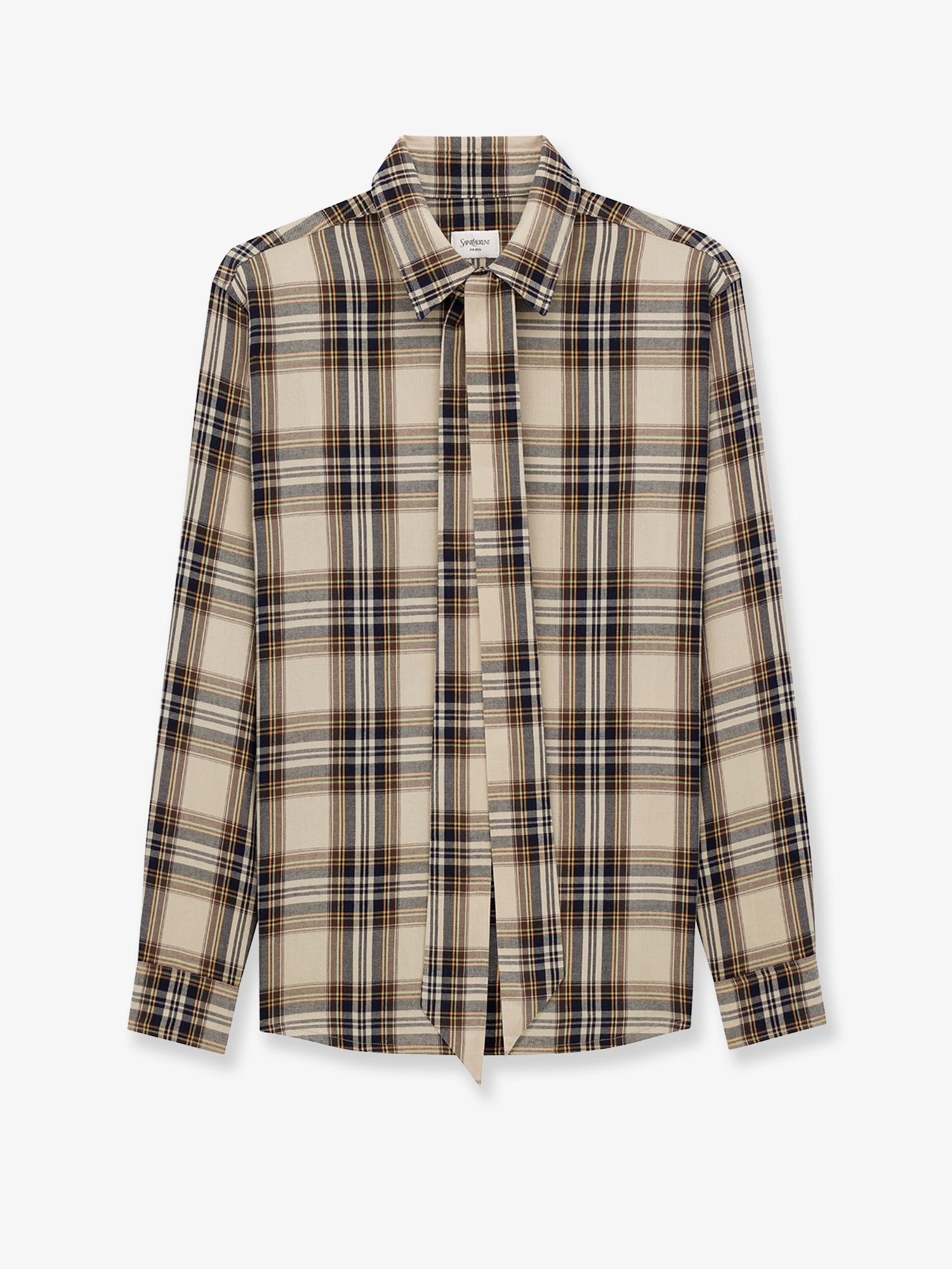 Saint Laurent Cotton tartan lavallière shirt
