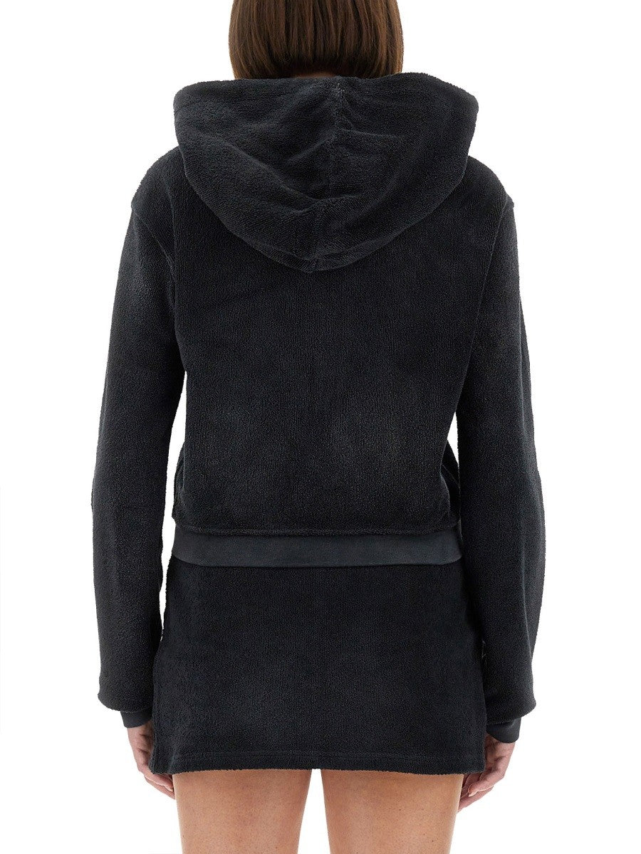 Alexander Wang COTTON TERRY SWEATSHIRT WITH ZIPPER
