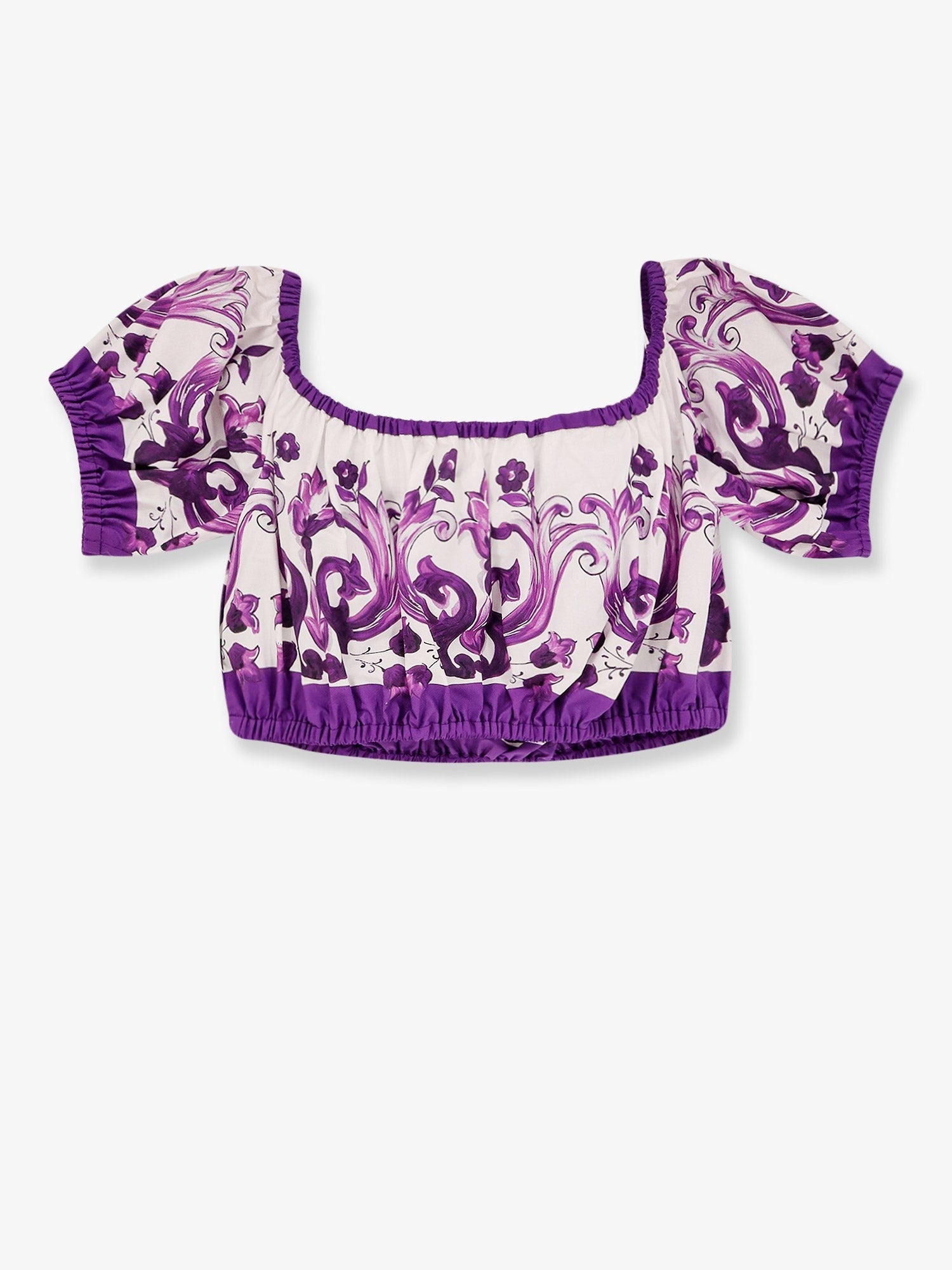 Dolce & Gabbana top en coton à imprimé Maiolica