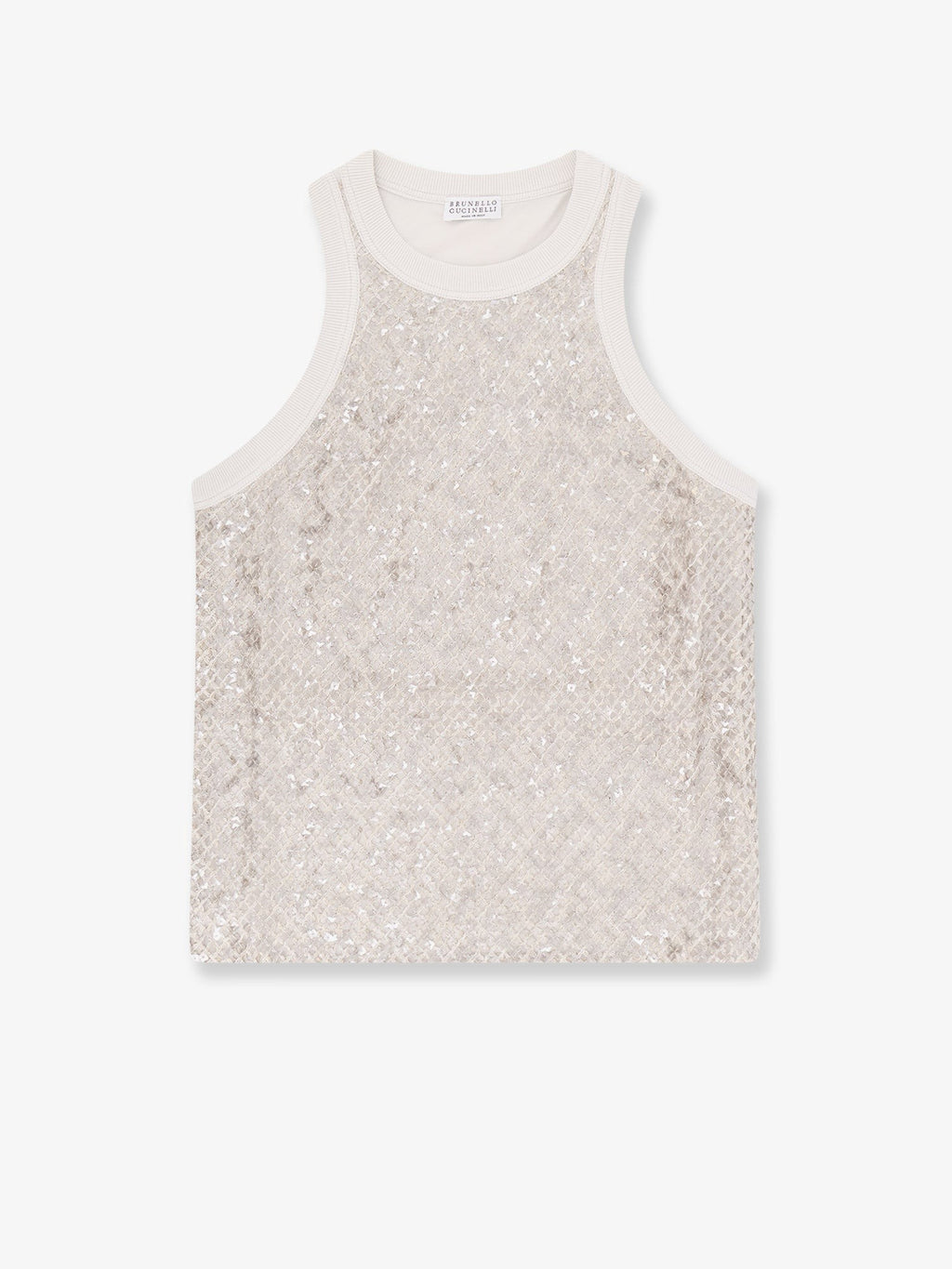 Brunello Cucinelli Baumwoll-Top mit Pailletten