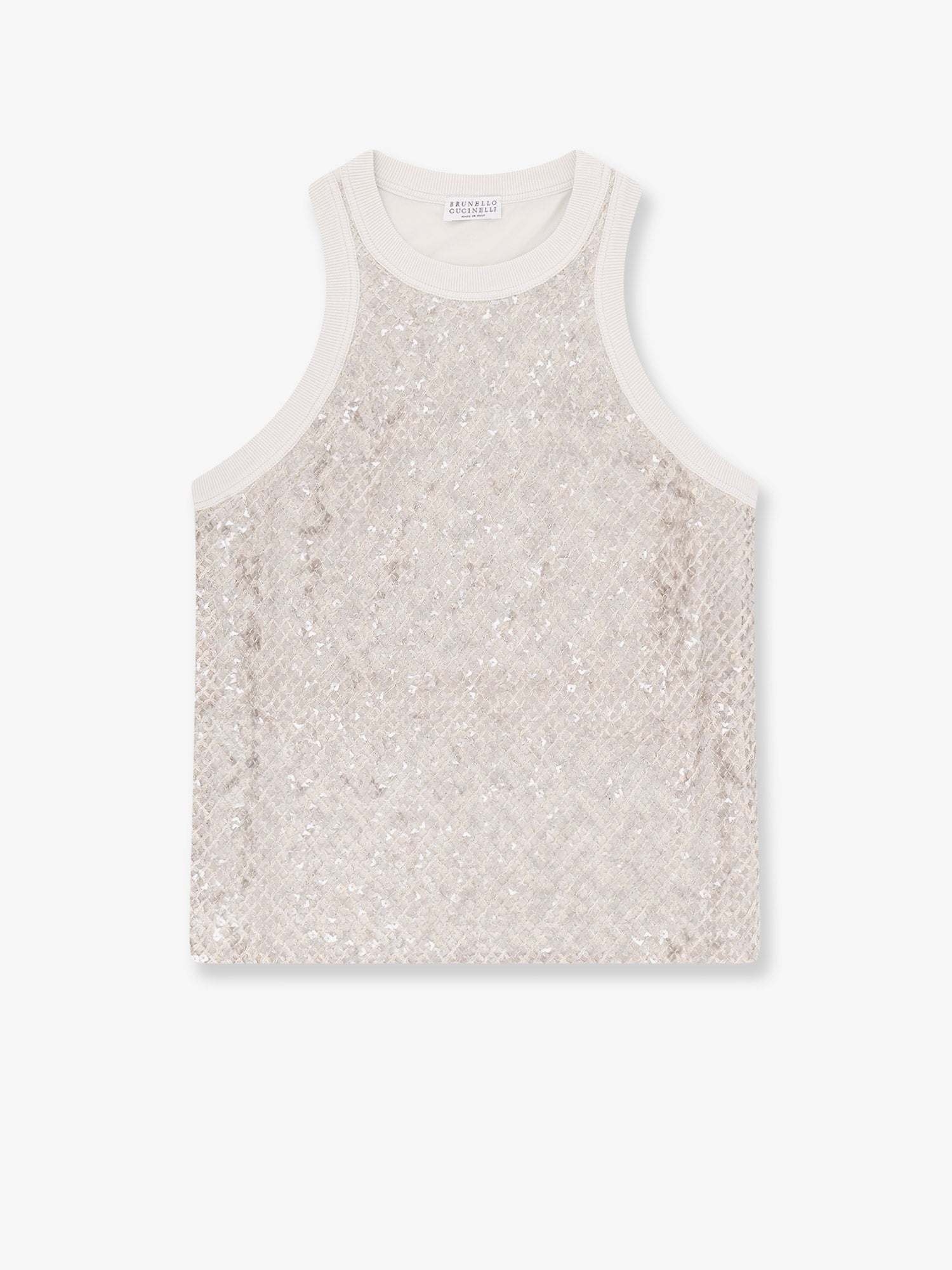 Brunello Cucinelli Baumwoll-Top mit Pailletten