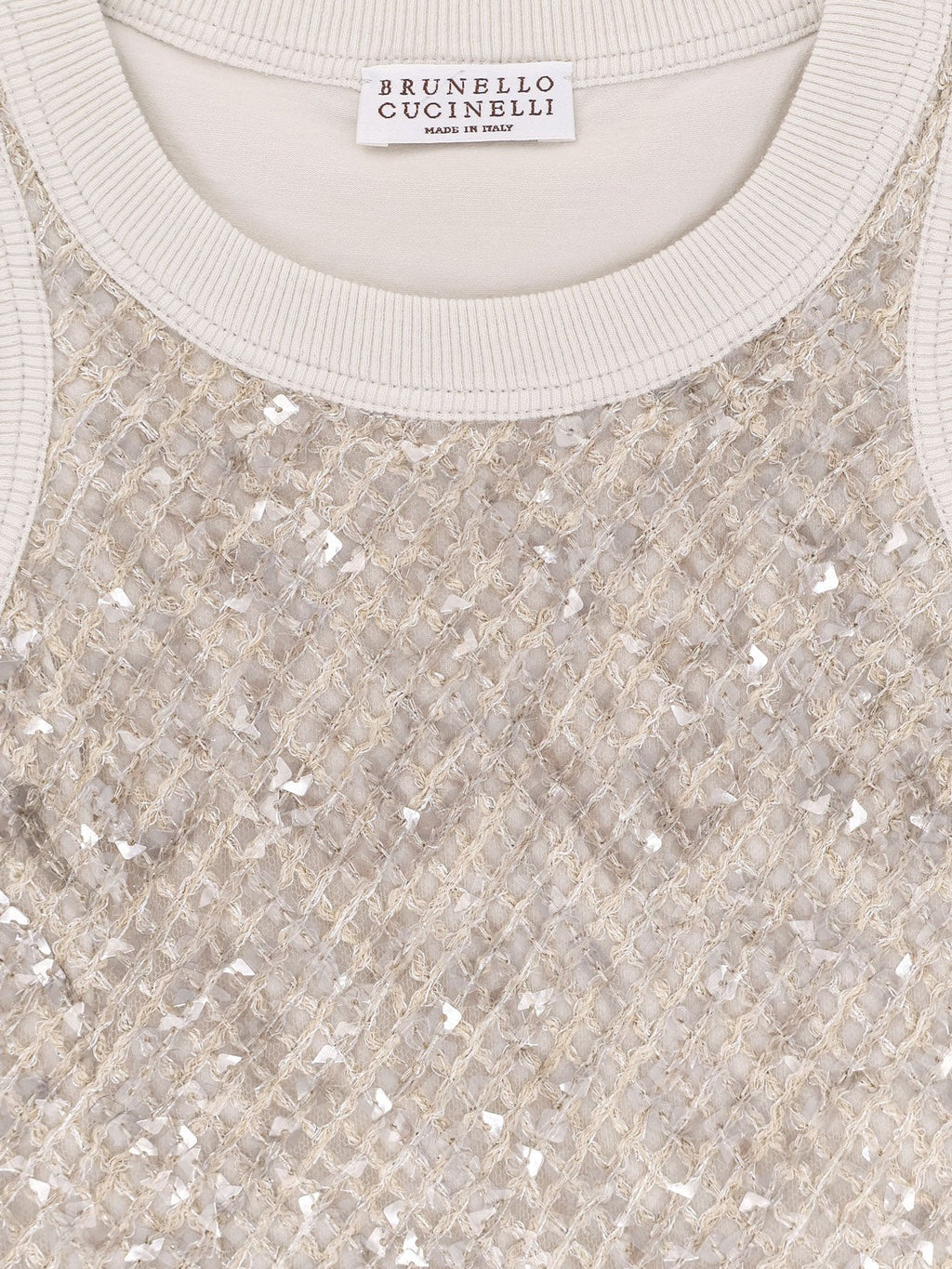Brunello Cucinelli Baumwoll-Top mit Pailletten
