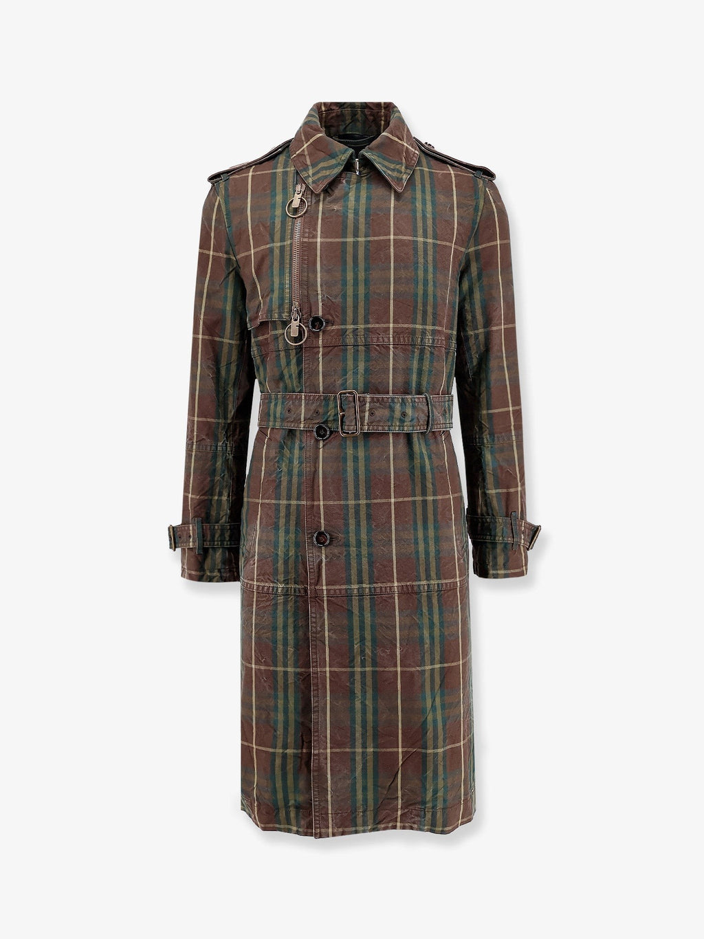 Burberry Trenchcoat i bomull med rutete motiv