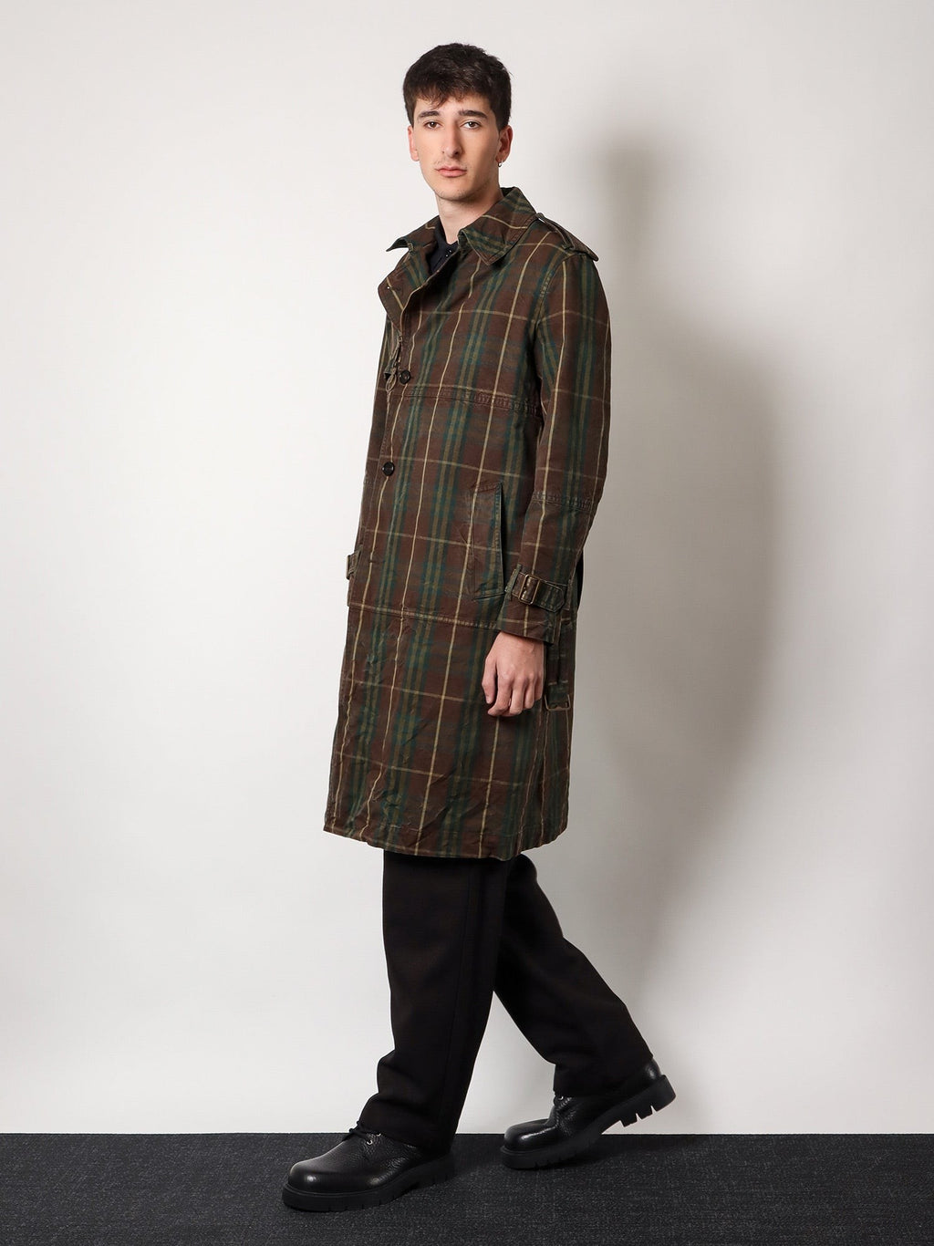 Burberry Trenchcoat i bomull med rutete motiv